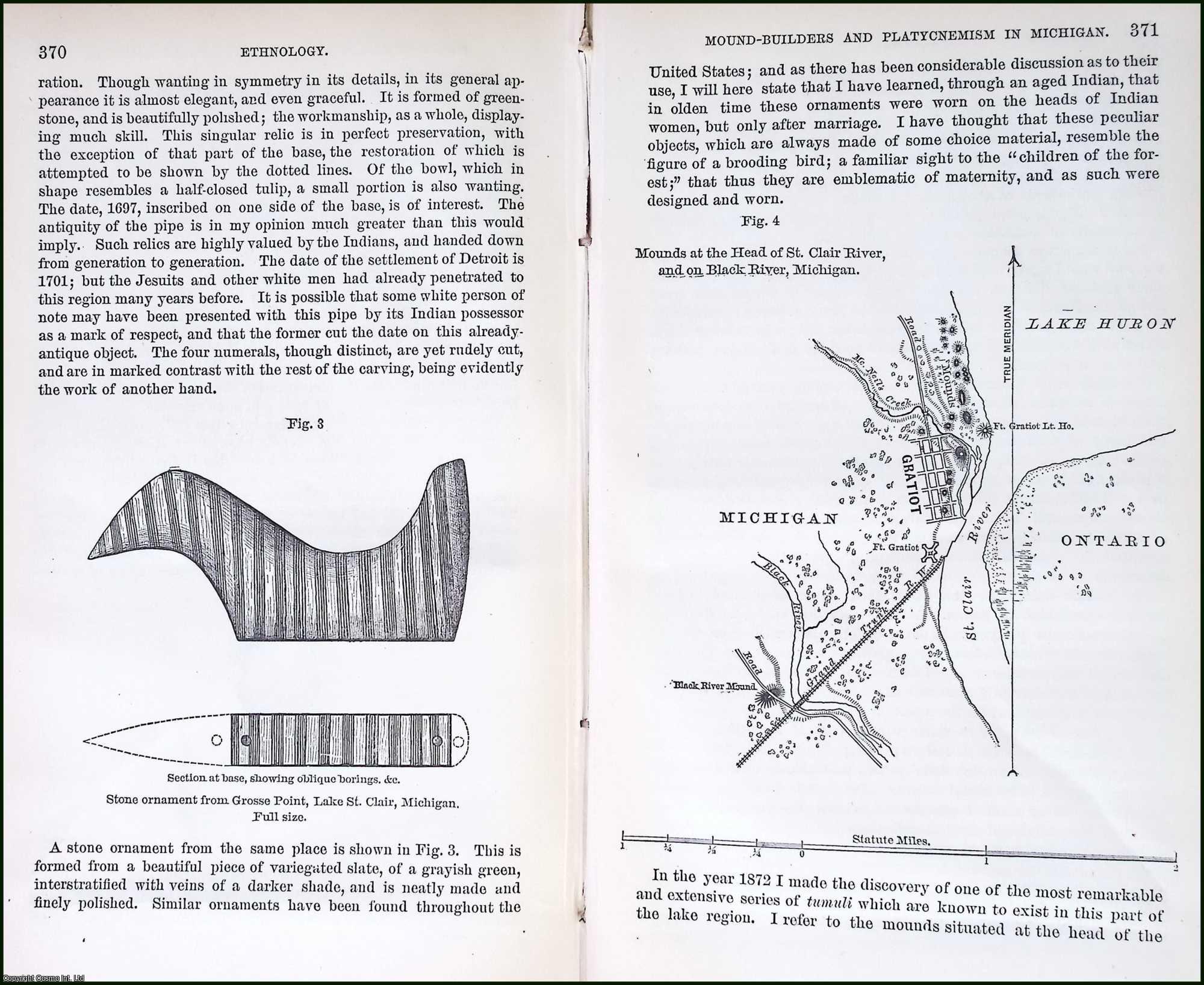 GILLMAN, HENRY - The Mound-Builders and Platycnemism in Michigan. An original article from the Report of the Smithsonian Institution, 1873.