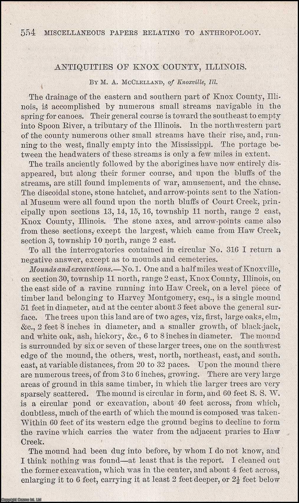 M.A. McClelland - Antiquities of Knox County, Illinois. An original article from the Report of the Smithsonian Institution, 1881.