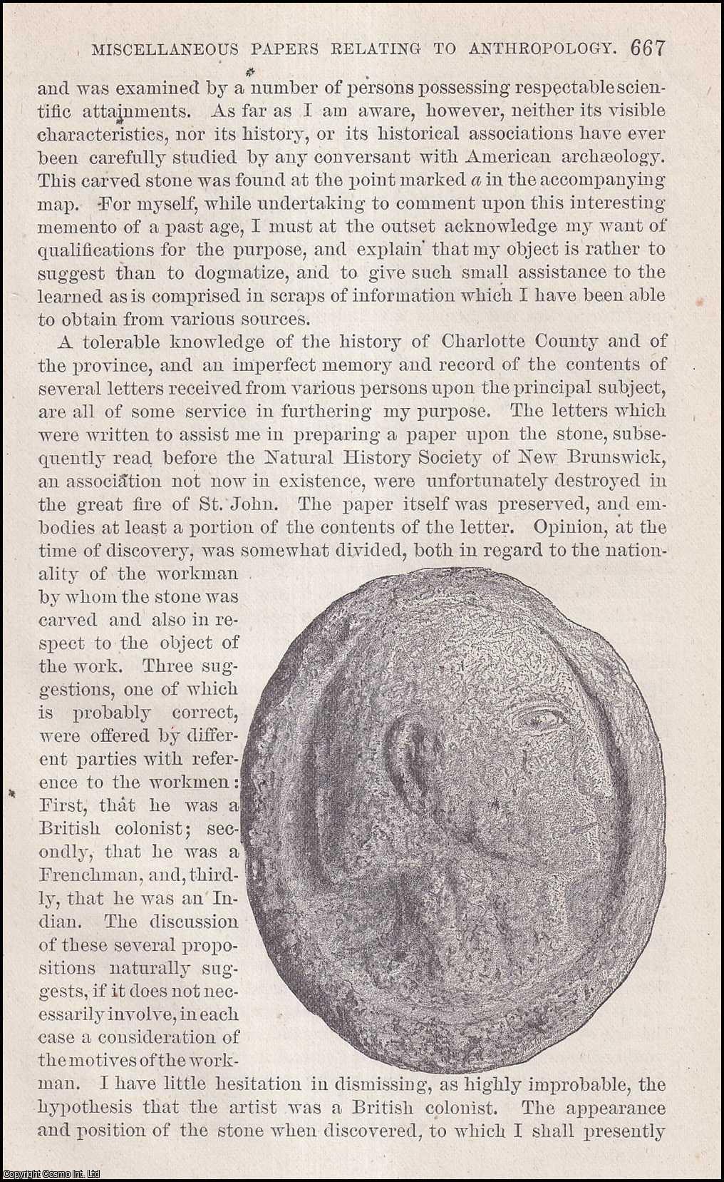 J. Allen Jack - A Sculptured Stone found in St. George, New Brunswick. An original article from the Report of the Smithsonian Institution, 1881.