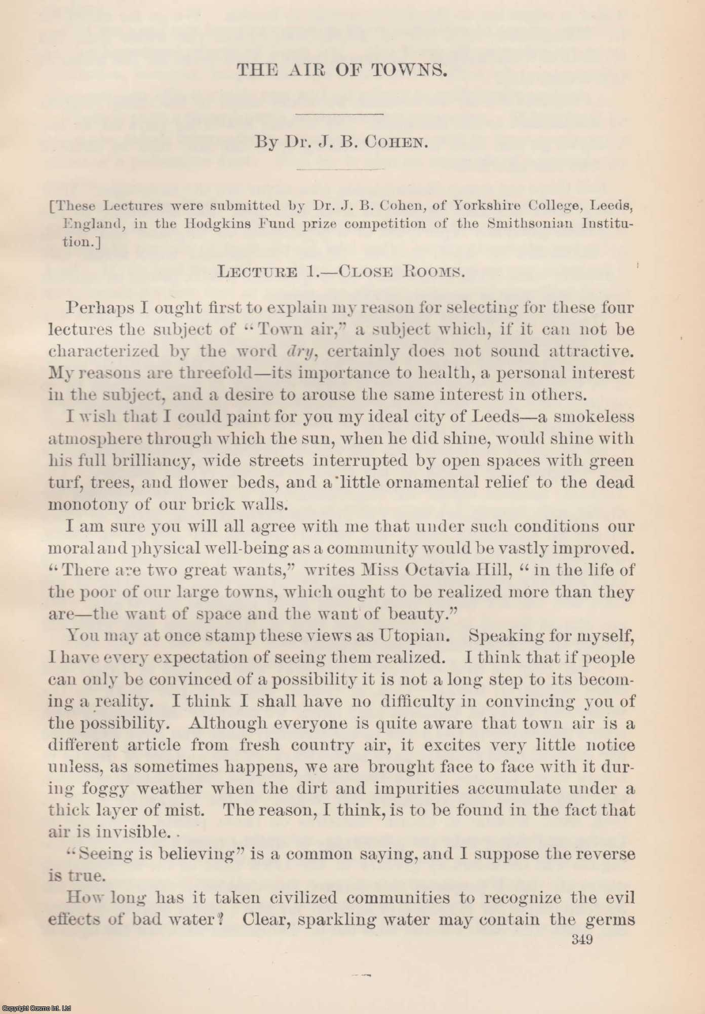 J. B. Cohen - Air of Towns. An original article from the Report of the Smithsonian Institution, 1895.