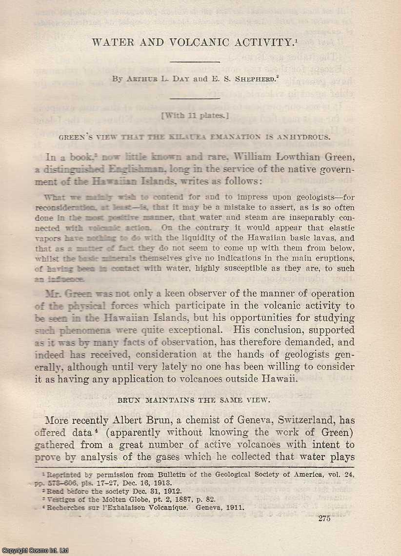 DAY & E. S. SHEPHERD, ARTHUR L. - Water and Volcanic Action. An original article from the Report of the Smithsonian Institution, 1913.