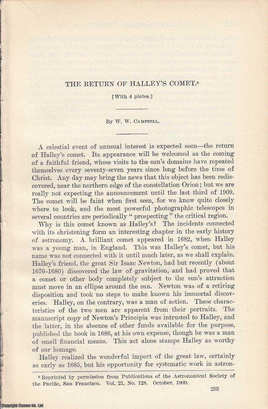 W. W. Campbell - Return of Halley's Comet. An original article from the Report of the Smithsonian Institution, 1909.