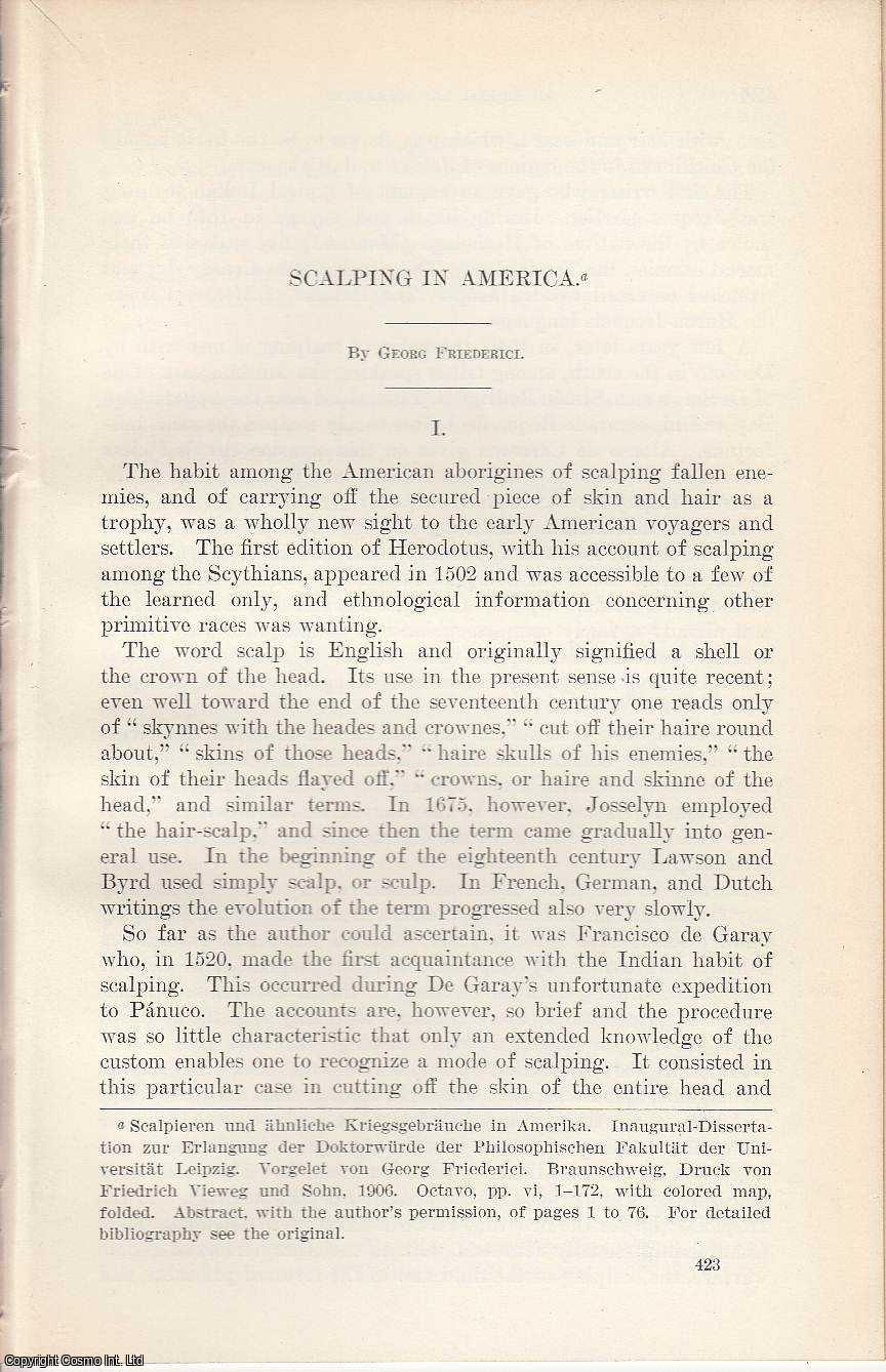 Georg Friederici - Scalping in America. An original article from the Report of the Smithsonian Institution, 1906.