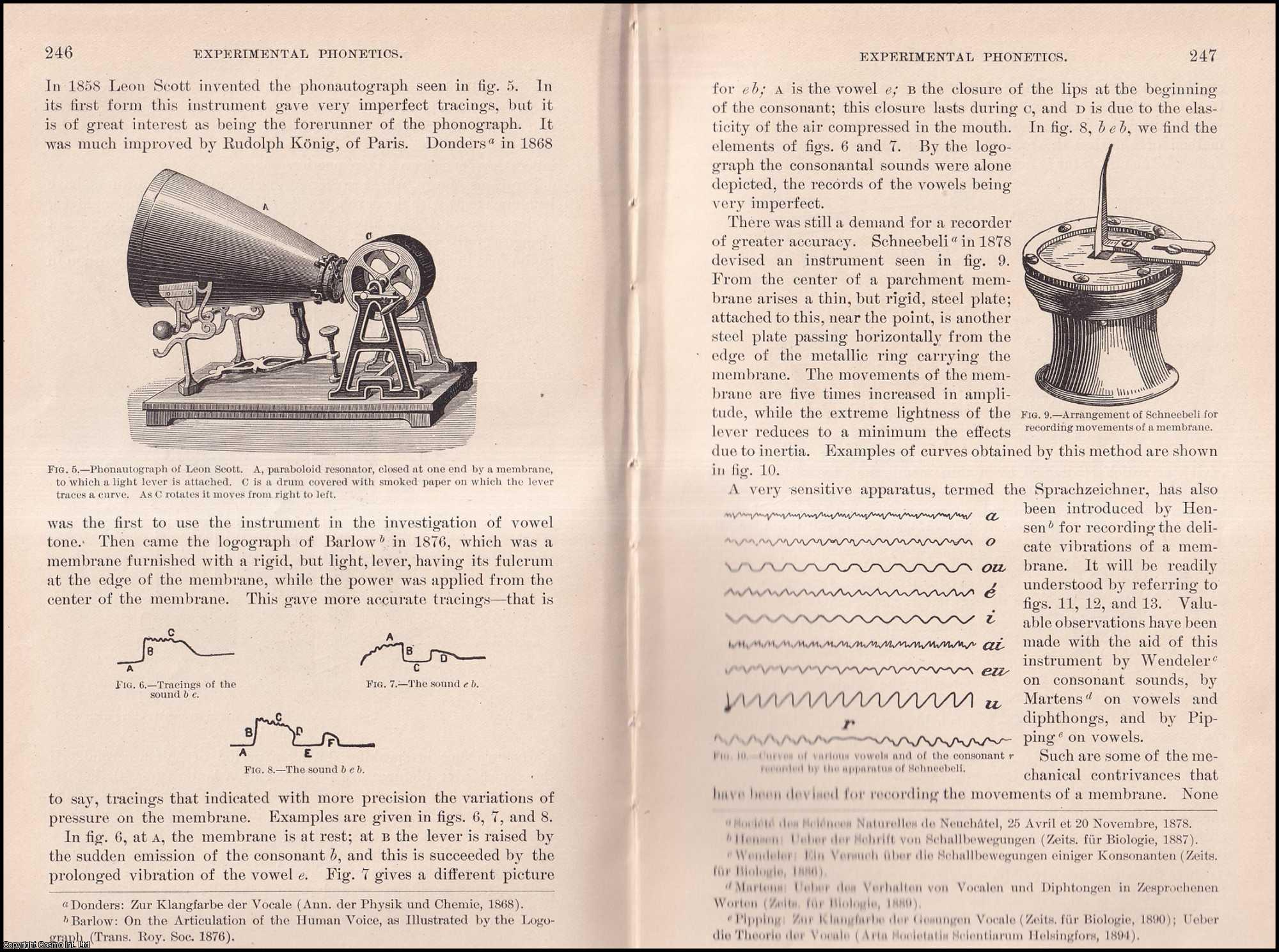 MCKENDRICK, PROF. JOHN G. - Experimental Phonetics. An original article from the Report of the Smithsonian Institution, 1902.