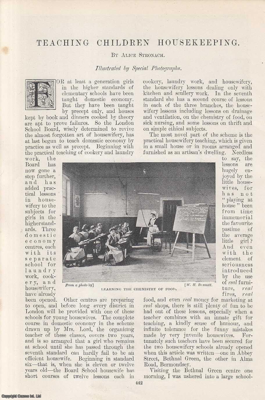 STRONACH, ALICE - Teaching Children Housekeeping. An original article from the Windsor Magazine, 1898.