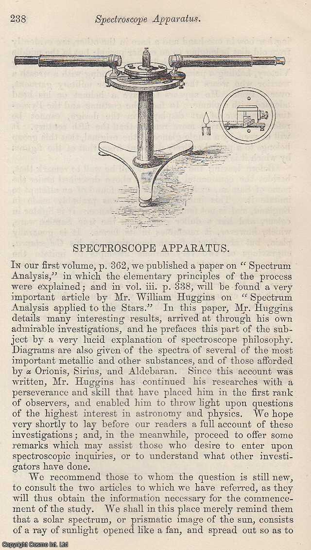 ---. - Spectroscope Apparatus. A rare original article from the Intellectual Observer, 1864.