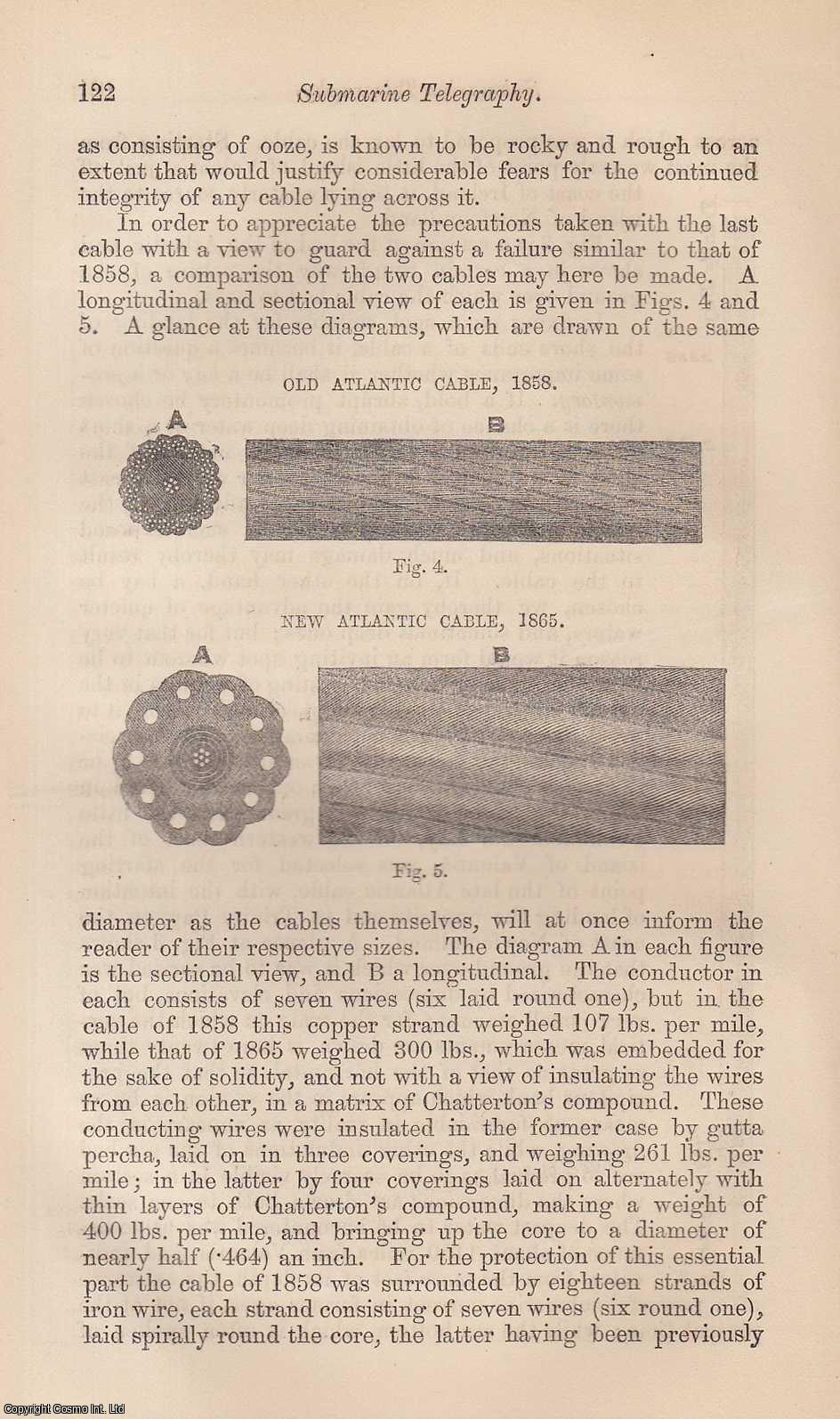 BITHELL, RICHARD - Submarine Telegraphy. A rare original article from the Intellectual Observer, 1865.