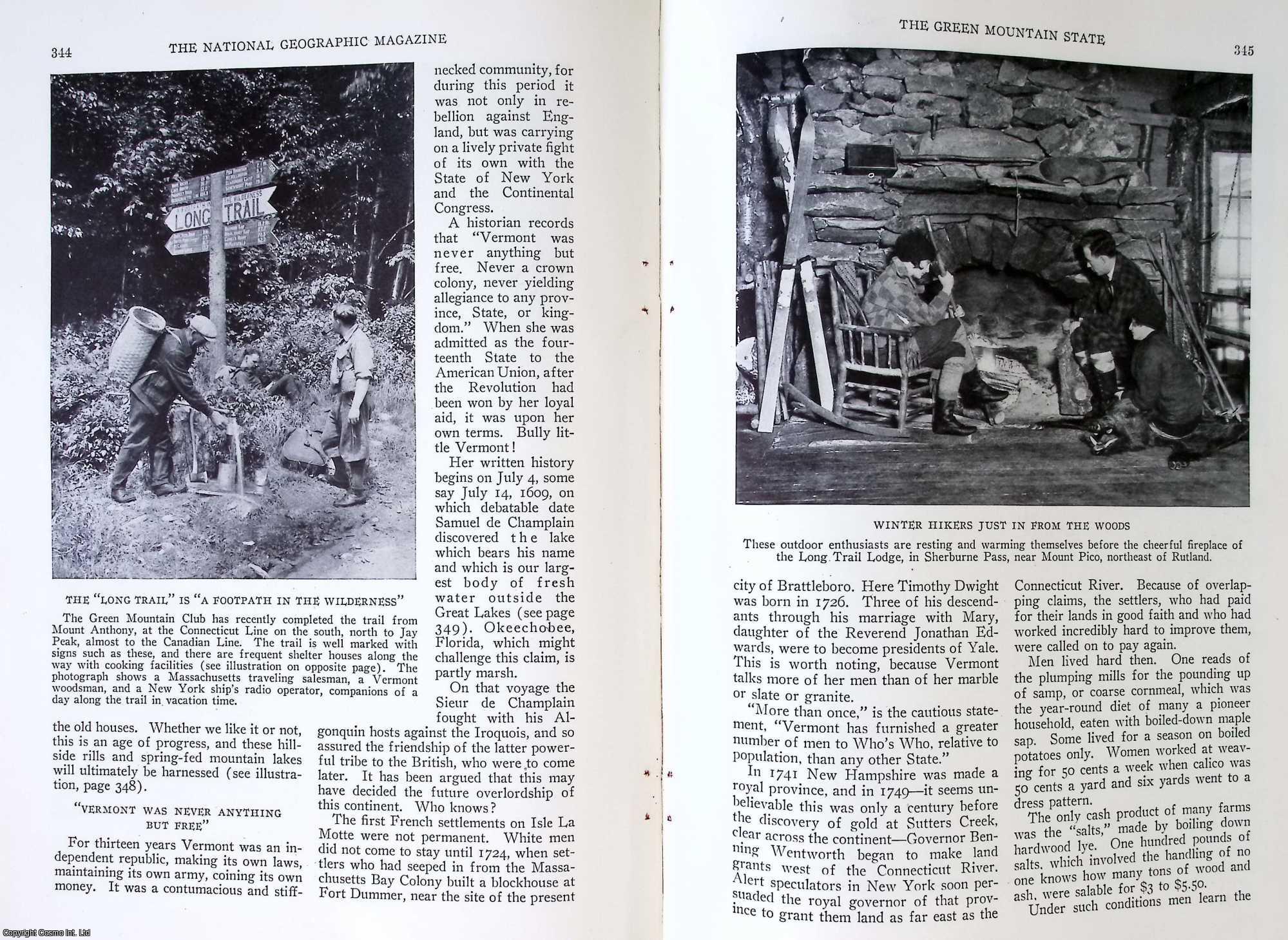 COREY, HERBERT - The Green Mountain State. An original article from the National Geographic Magazine, 1927.