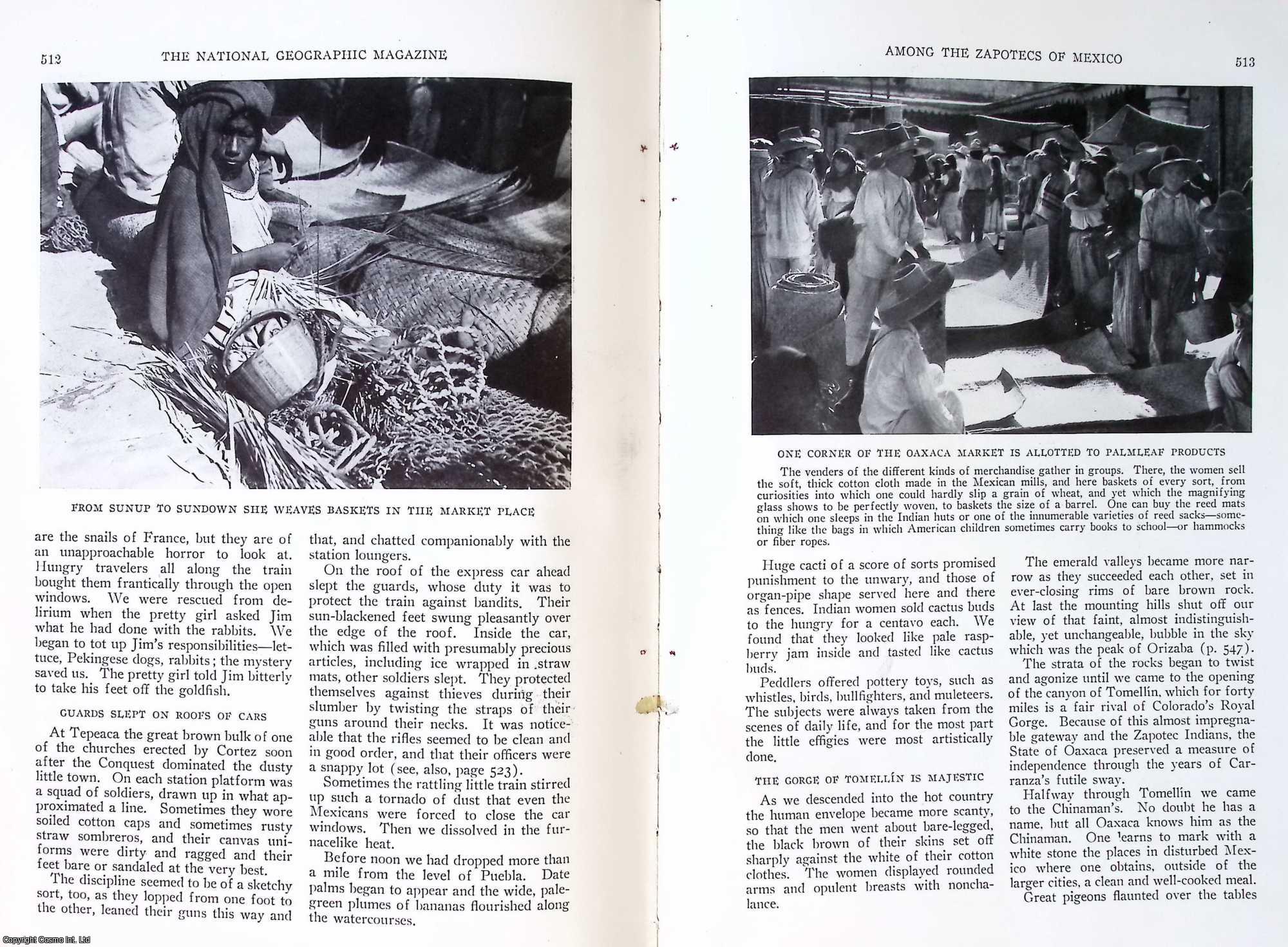 COREY, HERBERT - Among The Zapotecs of Mexico: A Visit to The Indians of Oaxaca, Home State of The Republic's Great Liberator, Juarez, and its Most Famous Ruler, Diaz. An original article from the National Geographic Magazine, 1927.