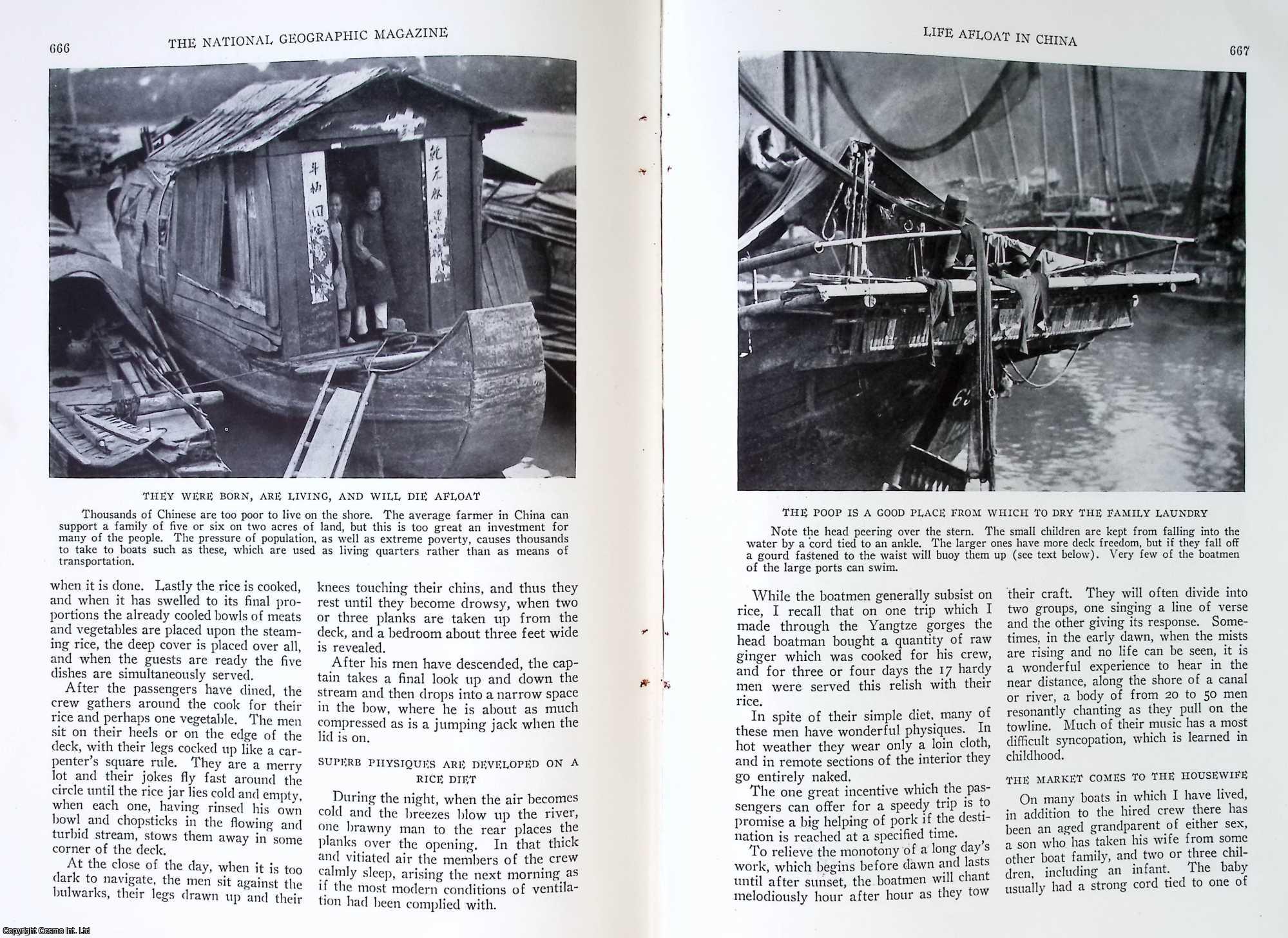 FITCH, ROBERT F. - Life Afloat in China: Tens of Thousands of Chinese in Congested Ports Spend Their Entire Existence on Boats. An original article from the National Geographic Magazine, 1927.
