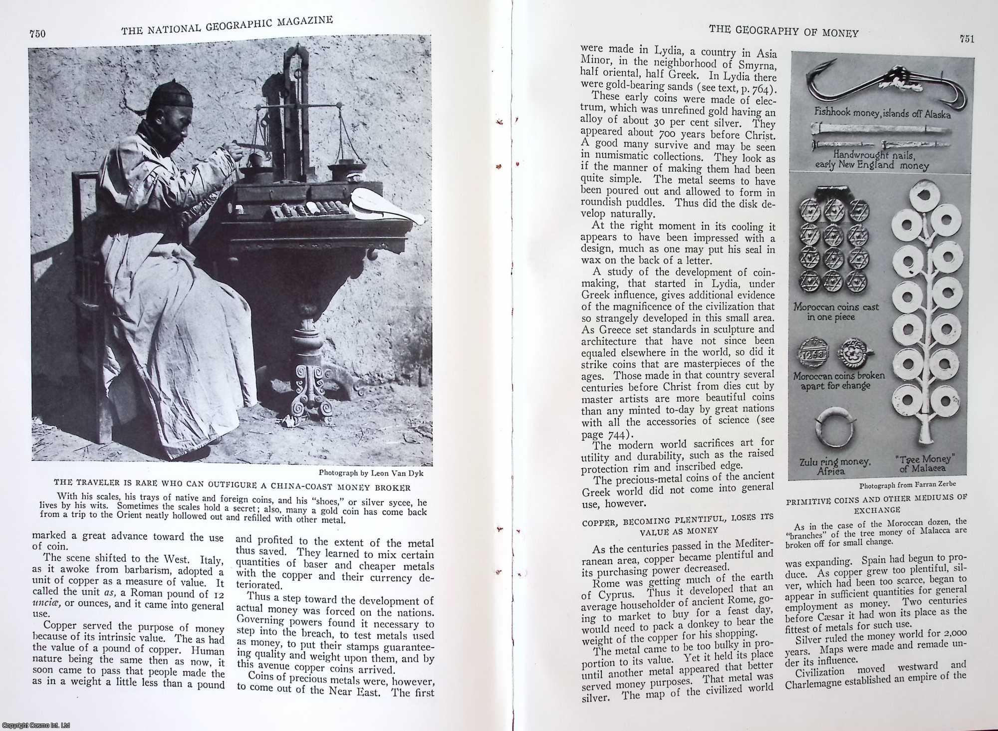 ATHERTON, WILLIAM - The Geography of Money. An original article from the National Geographic Magazine, 1927.