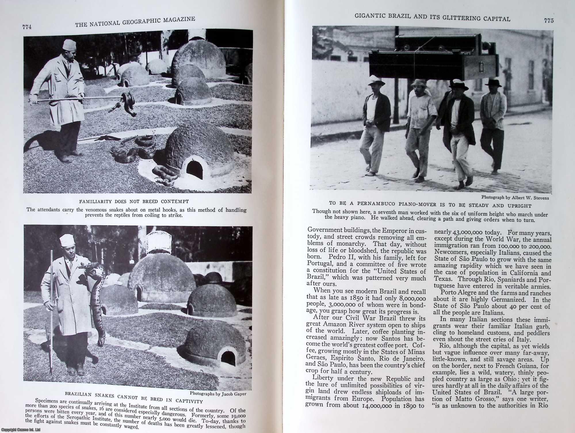 SIMPICH, FREDERICK - Gigantic Brazil and its Glittering Capital. An original article from the National Geographic Magazine, 1930.