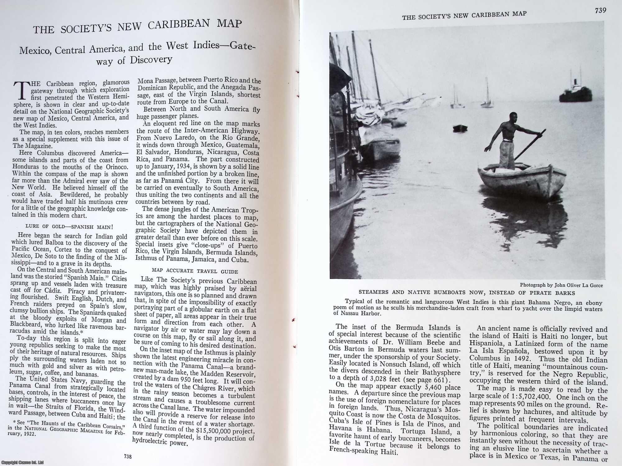 ---. - The Society's New Caribbean Map: Mexico, Central America, and The West Indies - Gate-way of Discovery. An original article from the National Geographic Magazine, 1934.