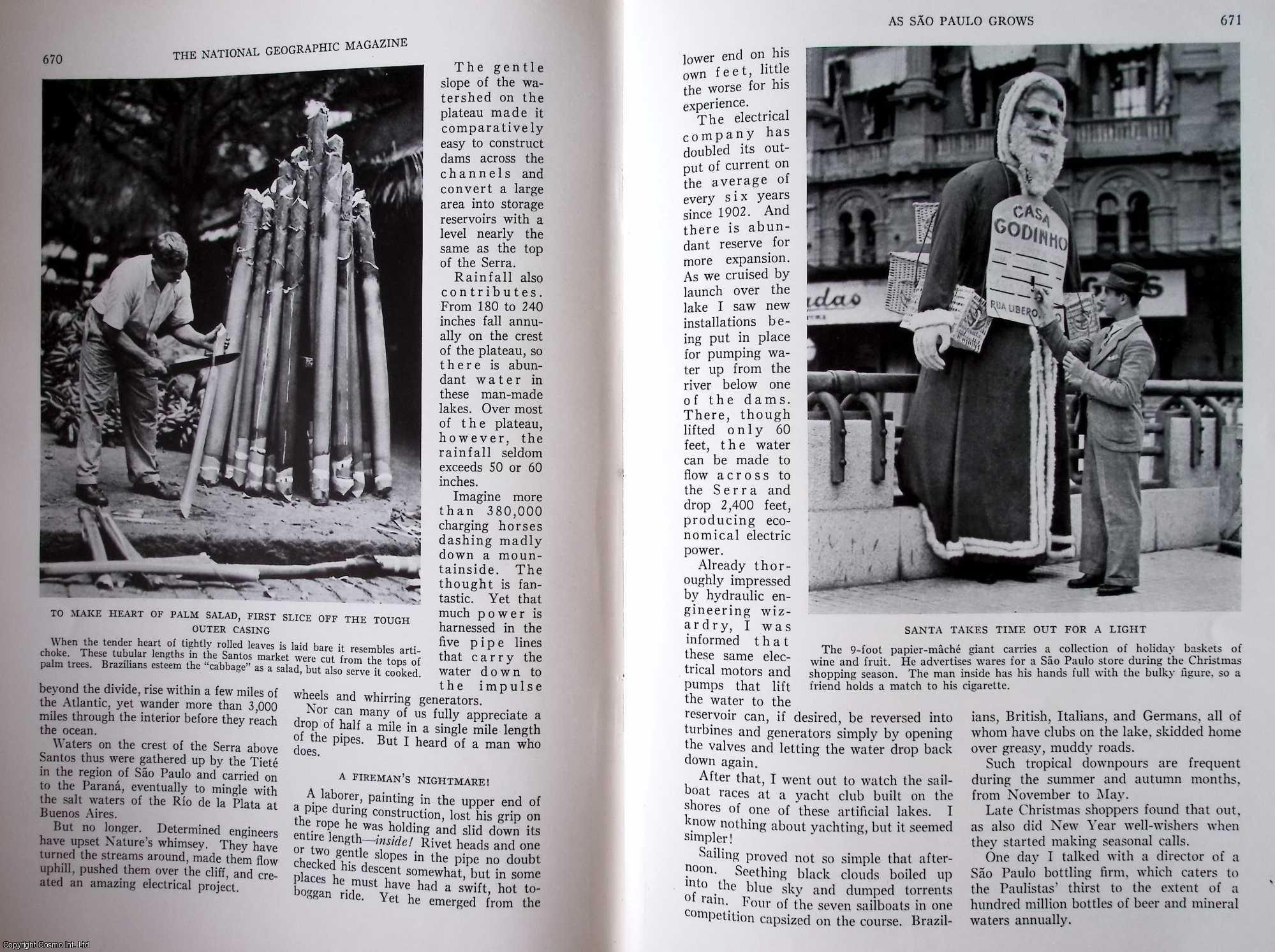MOORE, W. ROBERT - As Sao Paulo Grows: Half The World's Coffee Beans Flavour The Life and Speed The Growth of an Inland Brazil City. An original article from the National Geographic Magazine, 1939.