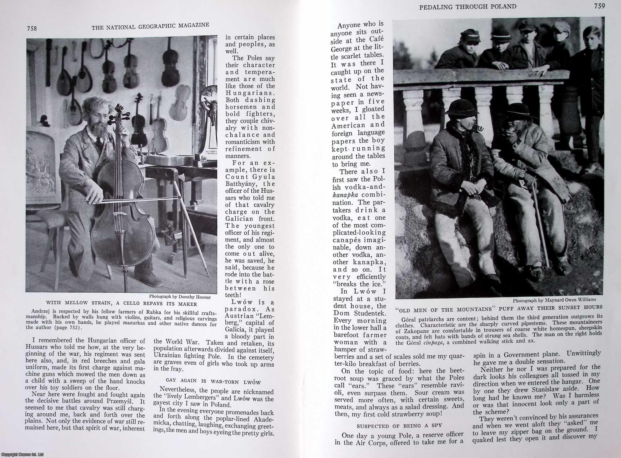 Dorothy Hosmer - Pedaling through Poland : An American Girl Free-wheels Alone from Krakow, and its Medieval Byways, toward Ukraine's Restive Borderland. An original article from the National Geographic Magazine, 1939.