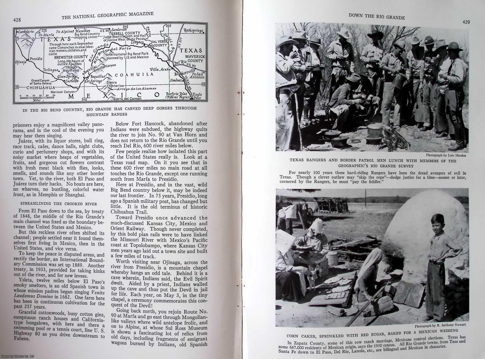 SIMPICH, FREDERICK - Down The Rio Grande: Tracing this Strange, Turbulent Stream on its Long Course from Colorado to The Gulf of Mexico. An original article from the National Geographic Magazine, 1939.