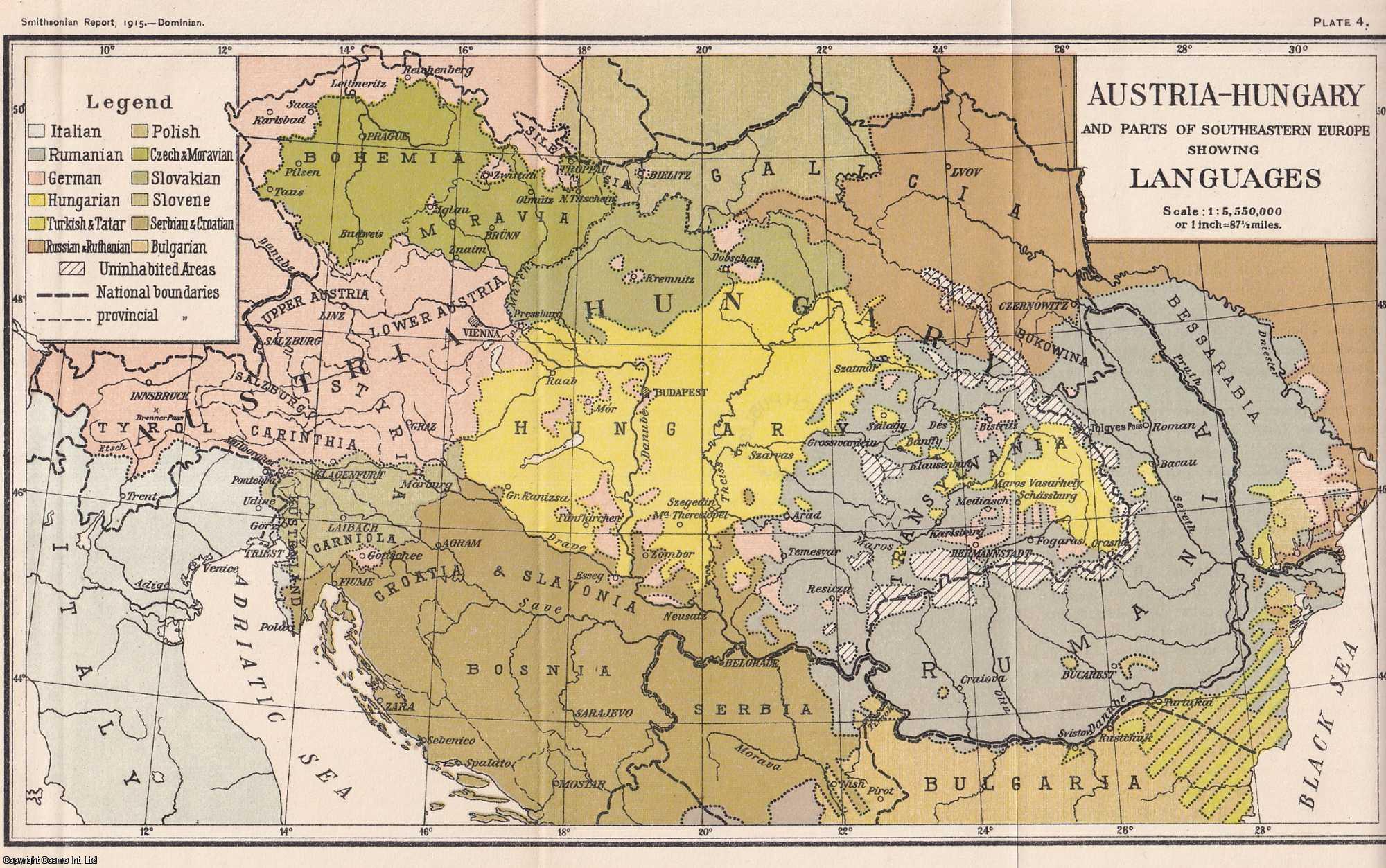 DOMINIAN, LEON - Linguistic Areas in Europe: Their Boundaries and Political Significance. An original article from the Report of the Smithsonian Institution, 1915.