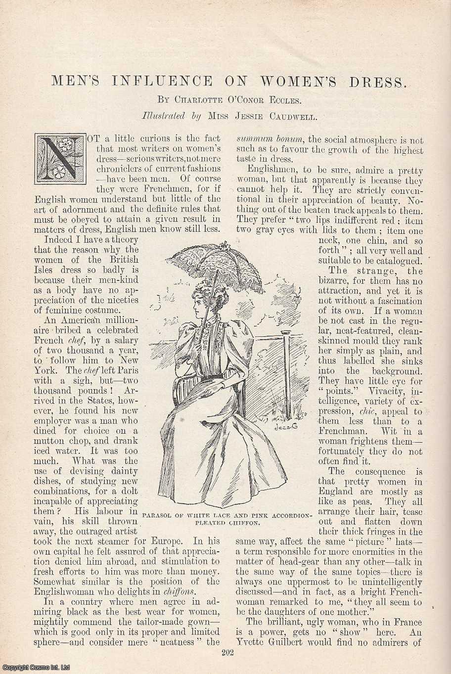 Charlotte O'Conor Eccles - Men's Influence on Women's Dress. Illustrated by Jessie Caudwell. An original article from the Windsor Magazine, 1895.