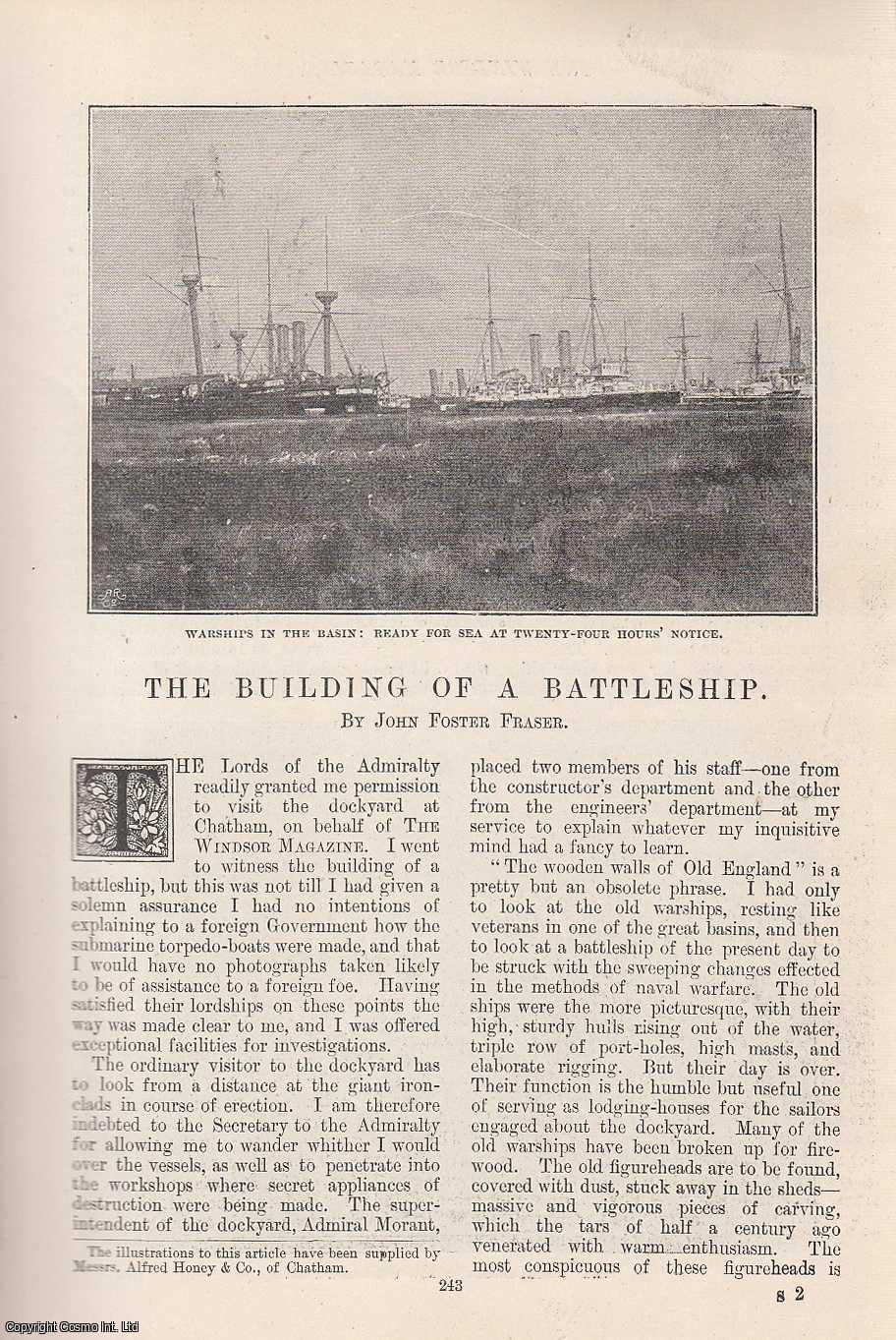 John Foster Fraser - The Building of a Battleship, On The Dockyard at Chatham. An original article from the Windsor Magazine, 1895.