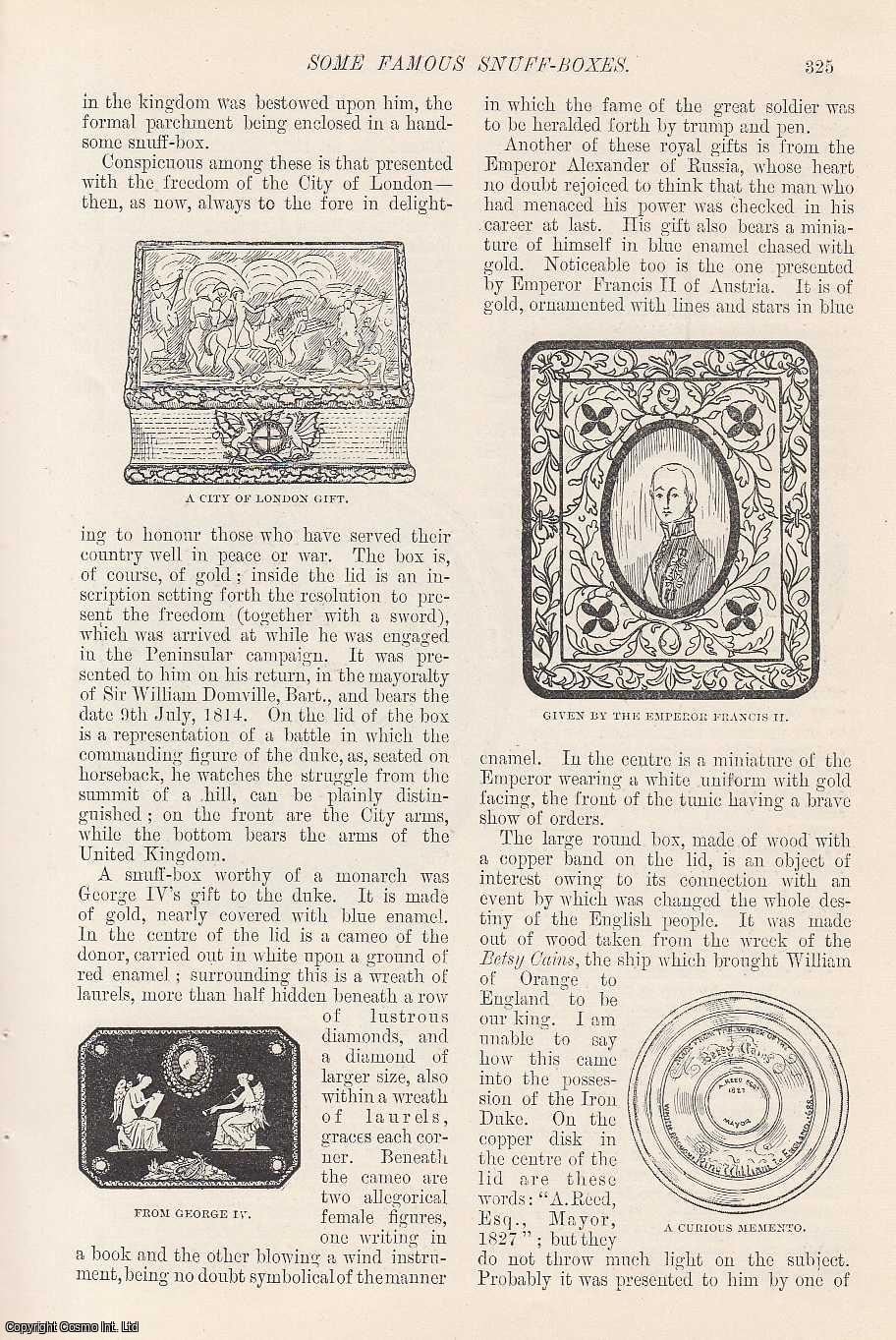 Ernest W. Low - Some Famous Snuff Boxes. Illustrated by Ada Clegg. An original article from the Windsor Magazine, 1895.