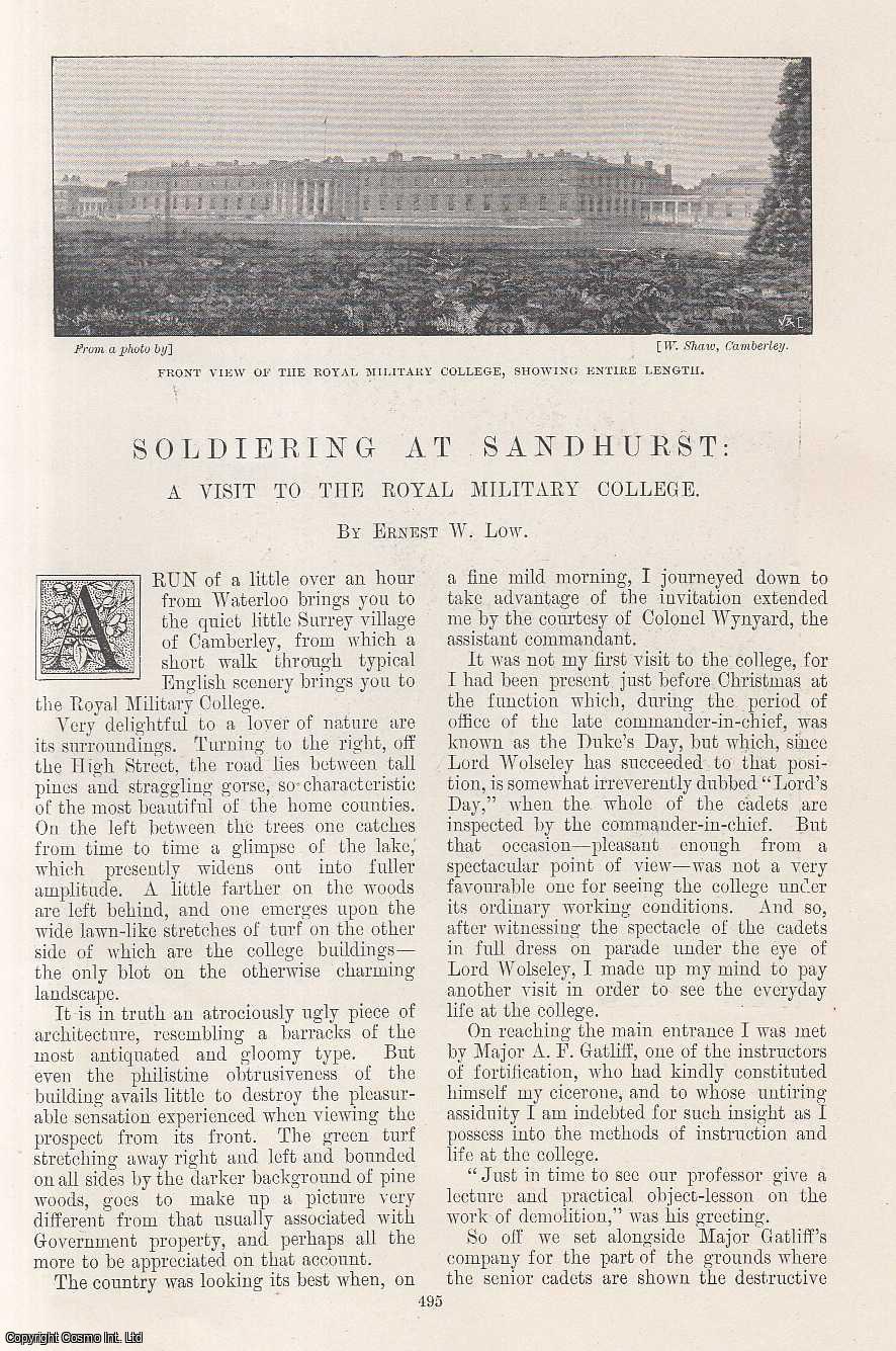 LOW, ERNEST W. - Soldiering at Sandhurst: A Visit to The Royal Military College. An original article from the Windsor Magazine, 1897.