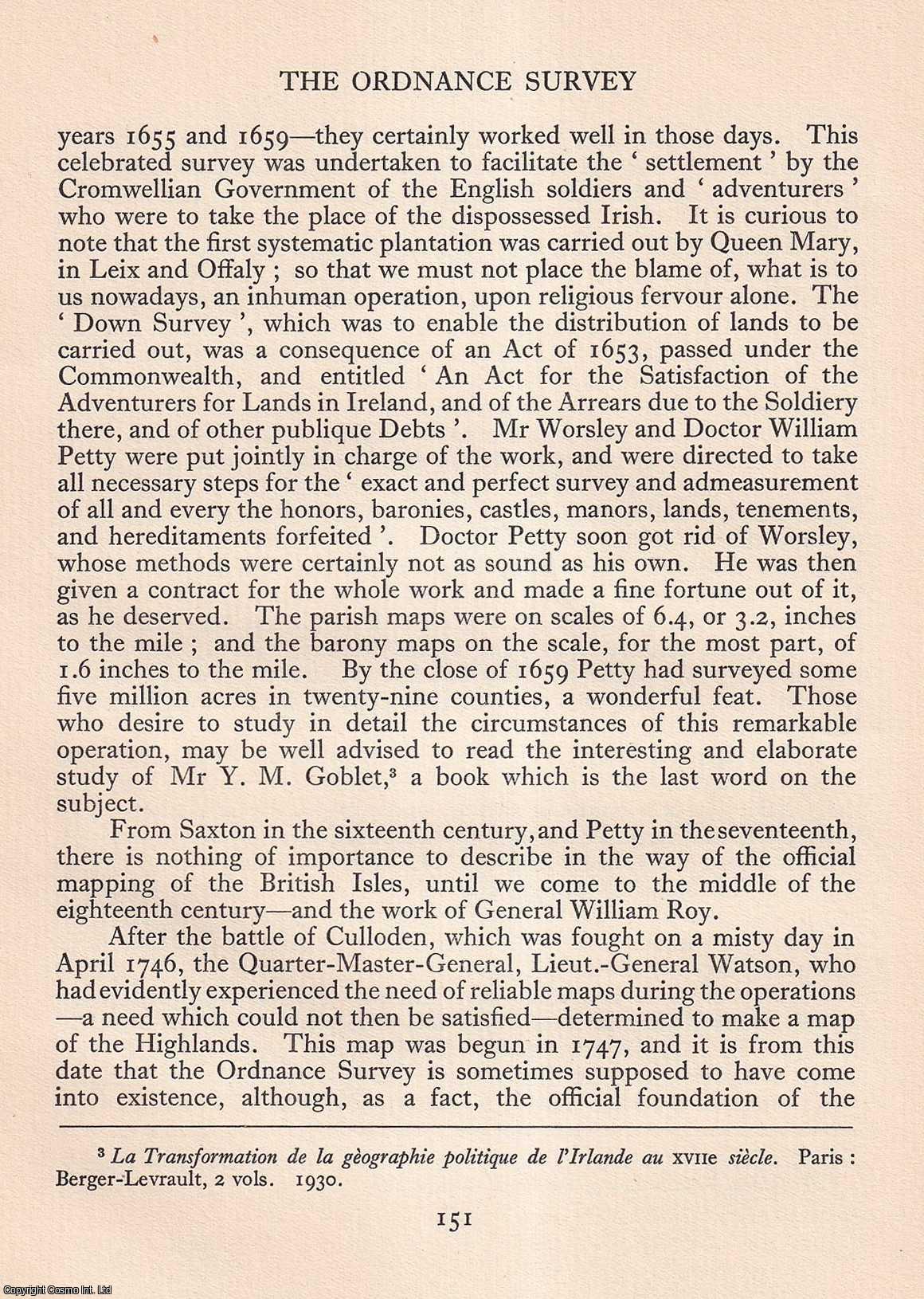 CLOSE, CHARLES - The Ordnance Survey. An original article from the Antiquity journal, 1931.