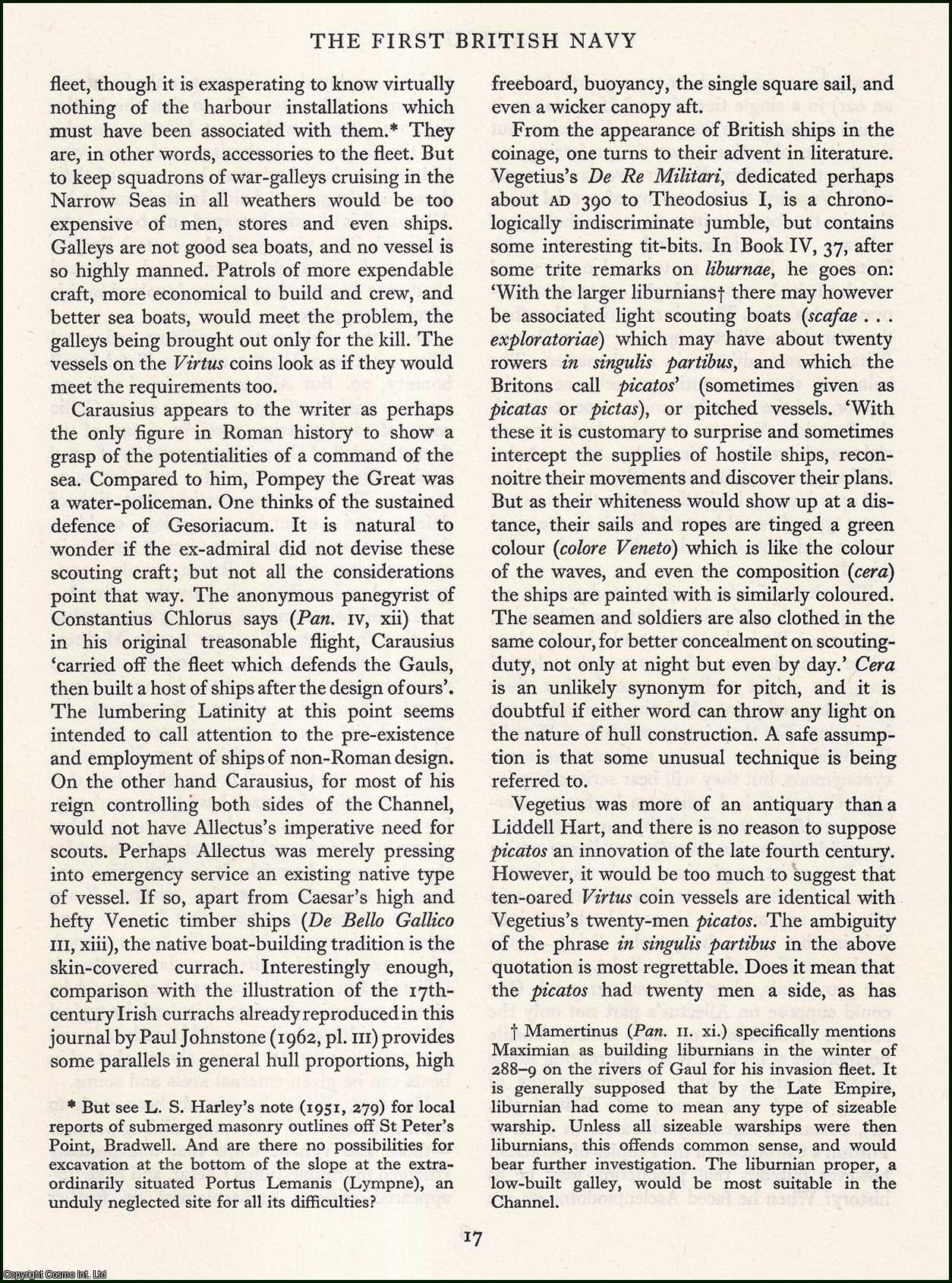 DOVE, C. E. - The First British Navy. An original article from the Antiquity journal, 1971.