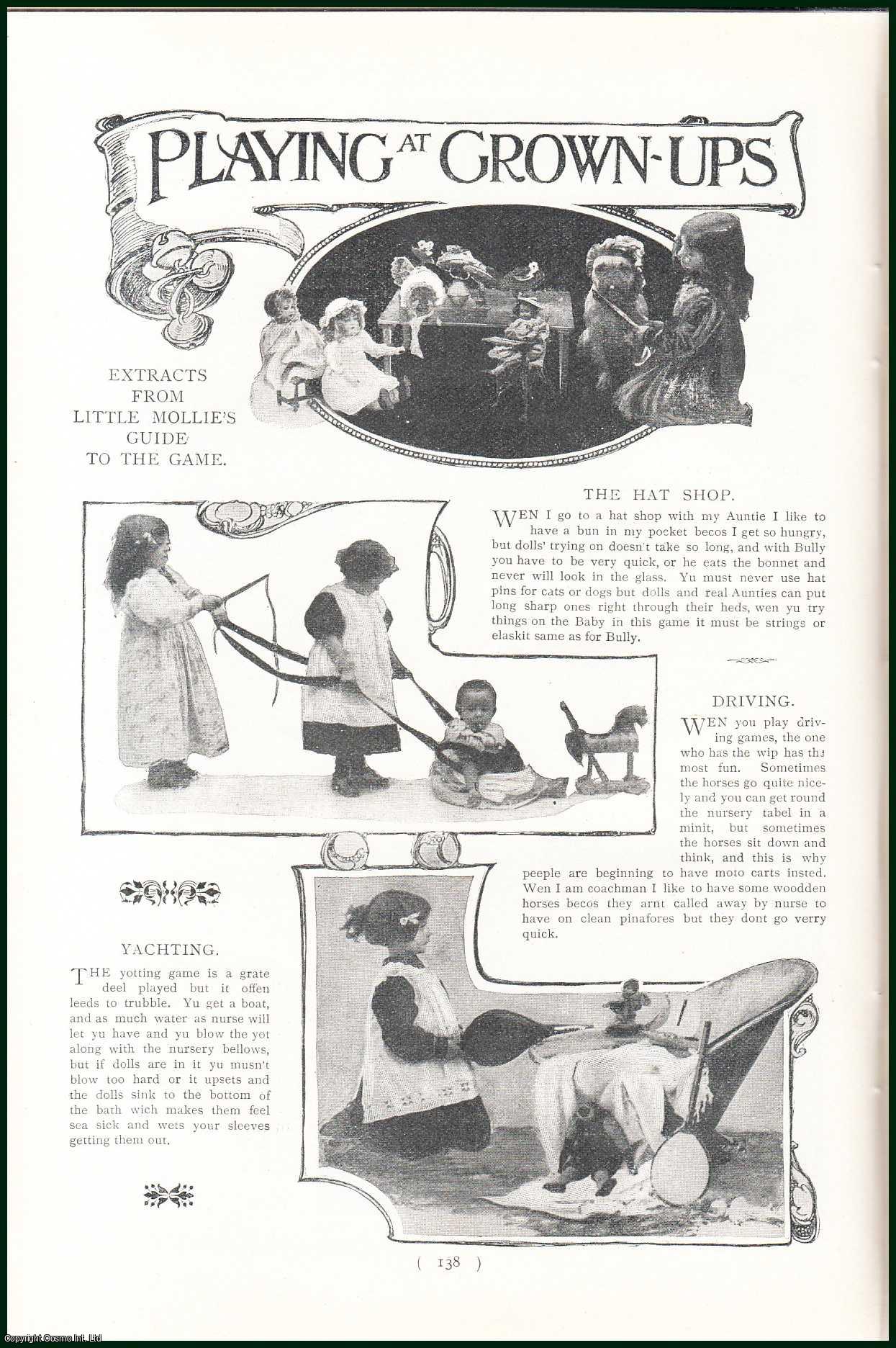 --- - Playing at Grown-Ups. Extracts From Little Mollie's Guide to The Game. A rare original article from the Harmsworth London Magazine, 1901.