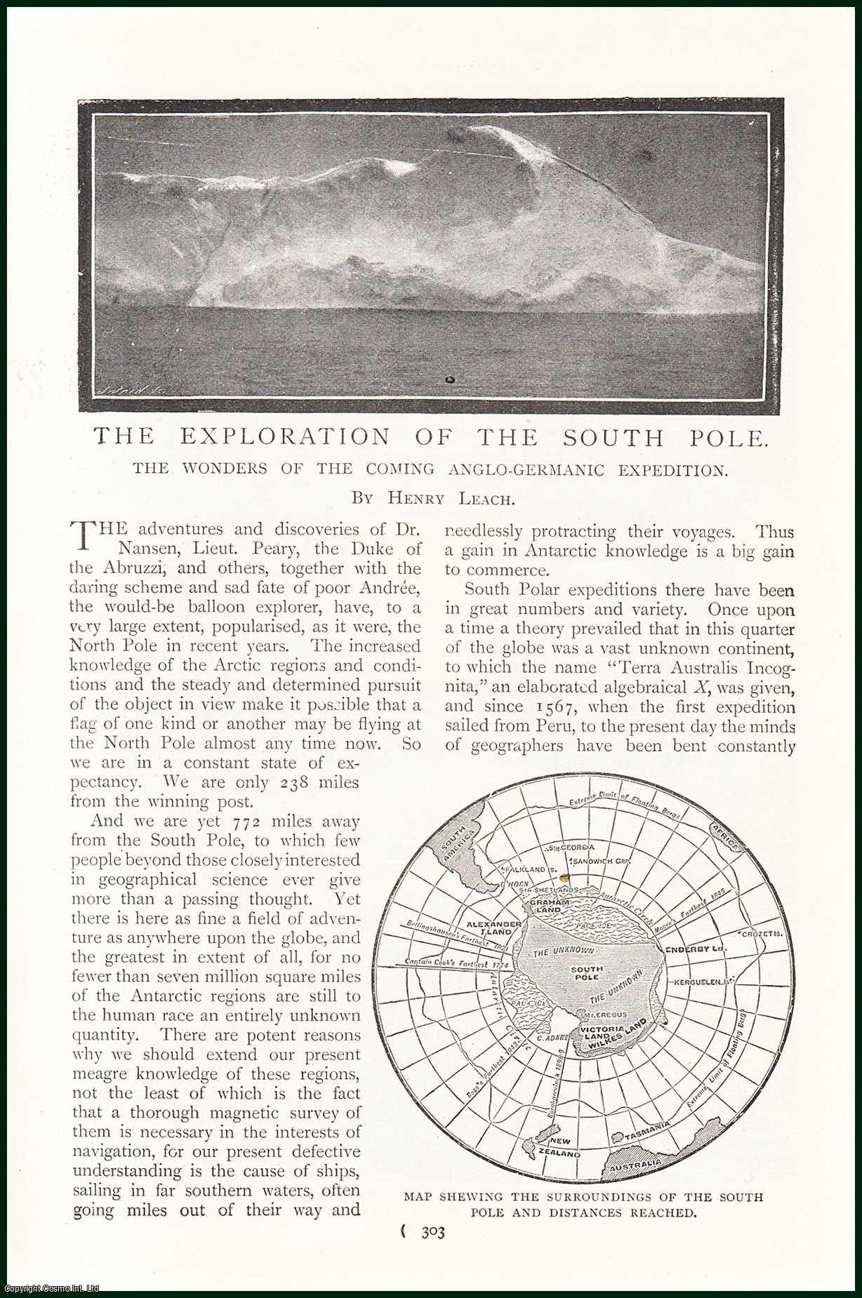 LEACH, HENRY - The Exploration of The South Pole. The Wonders of The Coming Anglo-Germanic Expedition. A rare original article from the Harmsworth London Magazine, 1901.