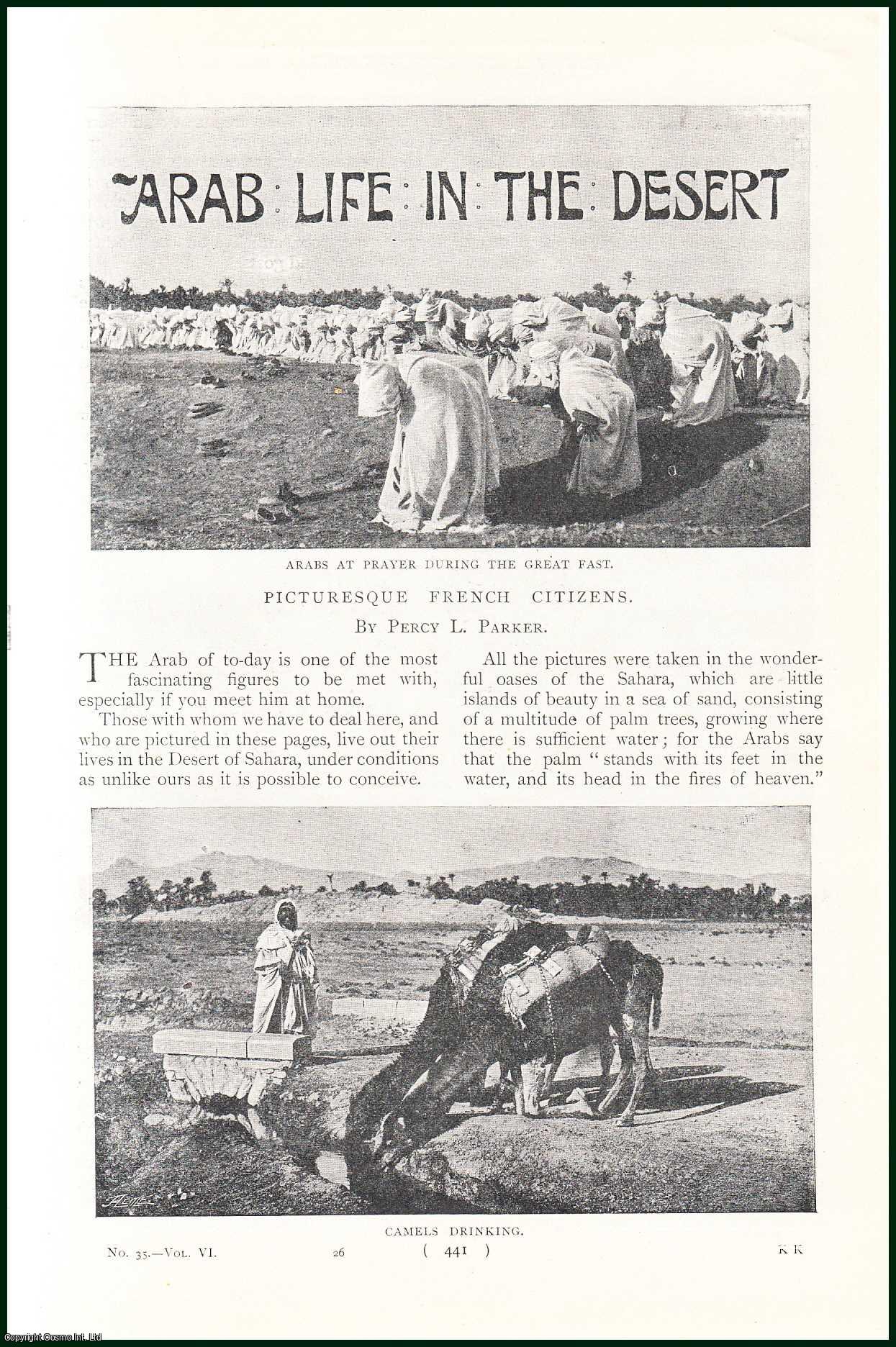 Percy L. Parker - Arab Life in The Desert : Picturesque French Citizens. An uncommon original article from the Harmsworth London Magazine, 1901.