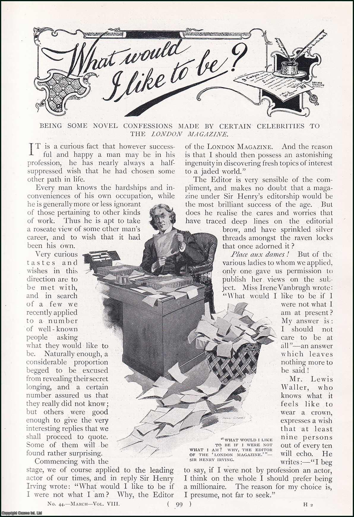 LIVINGSTONE, ALICE - He and She. A Romance of The Pit-Front Row. A rare original article from the Harmsworth London Magazine, 1902.