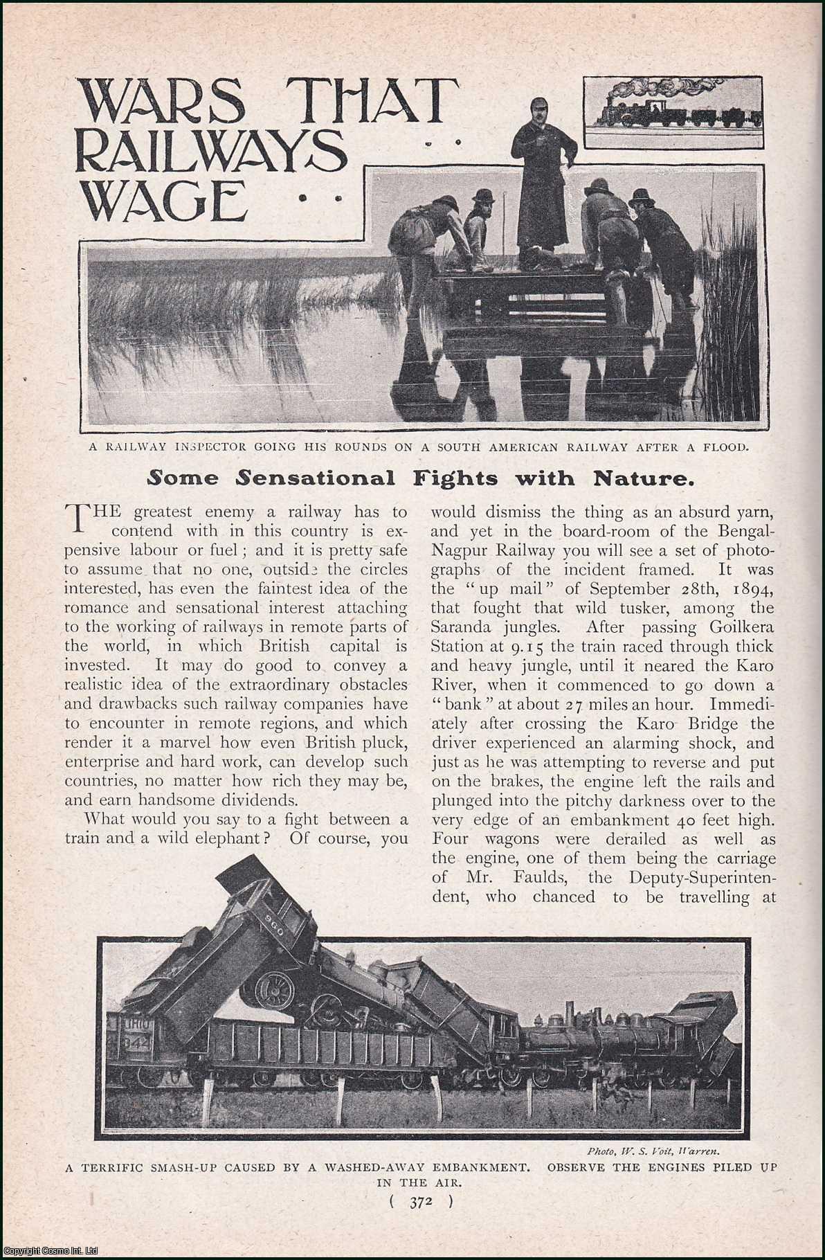 --- - Wars That Railways Wage. Some Sensational Fights with Nature. A rare original article from the Harmsworth London Magazine, 1902.