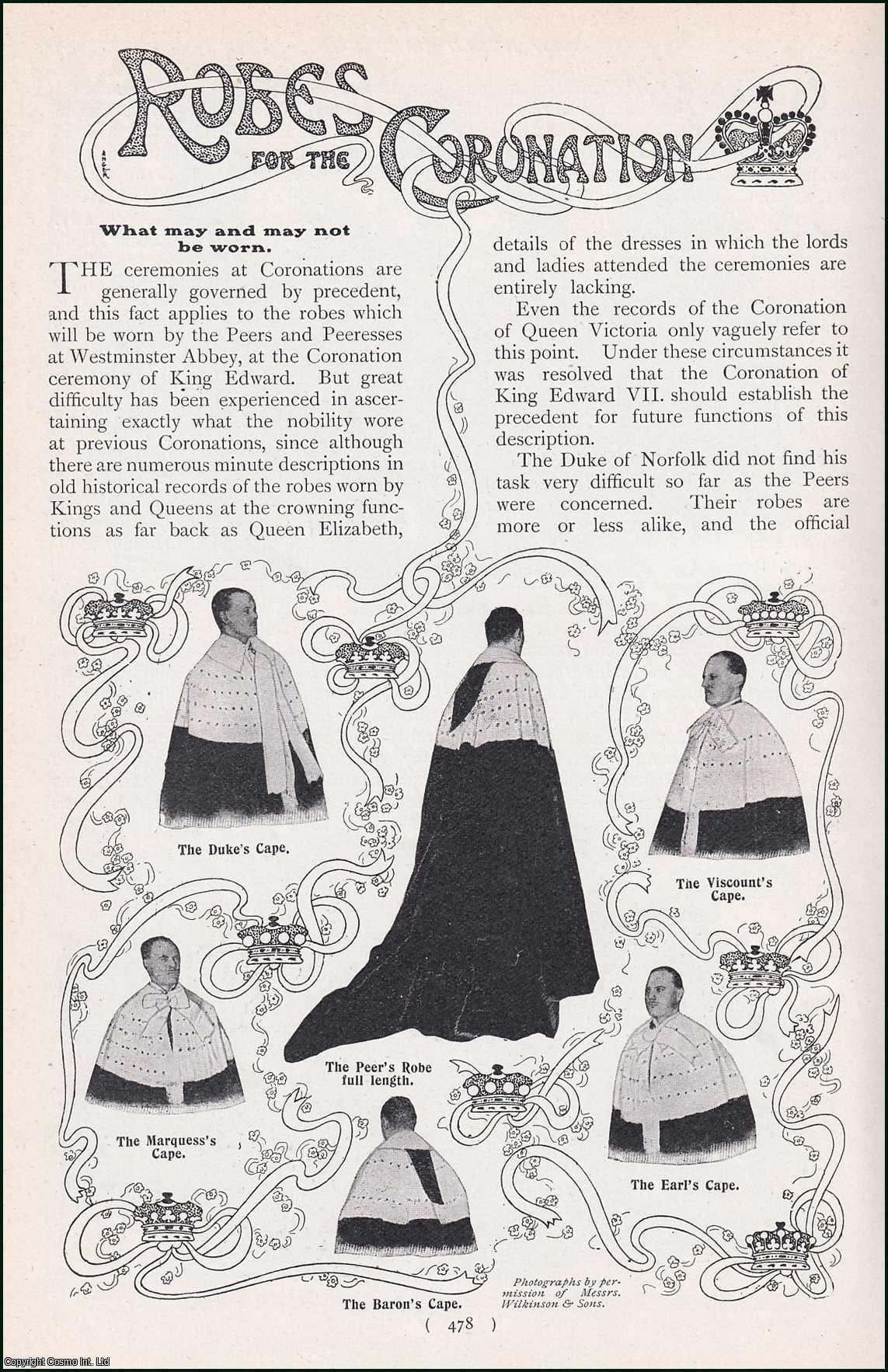 --- - Robes For The Coronation. What May and May Not Be Worn. A rare original article from the Harmsworth London Magazine, 1902.