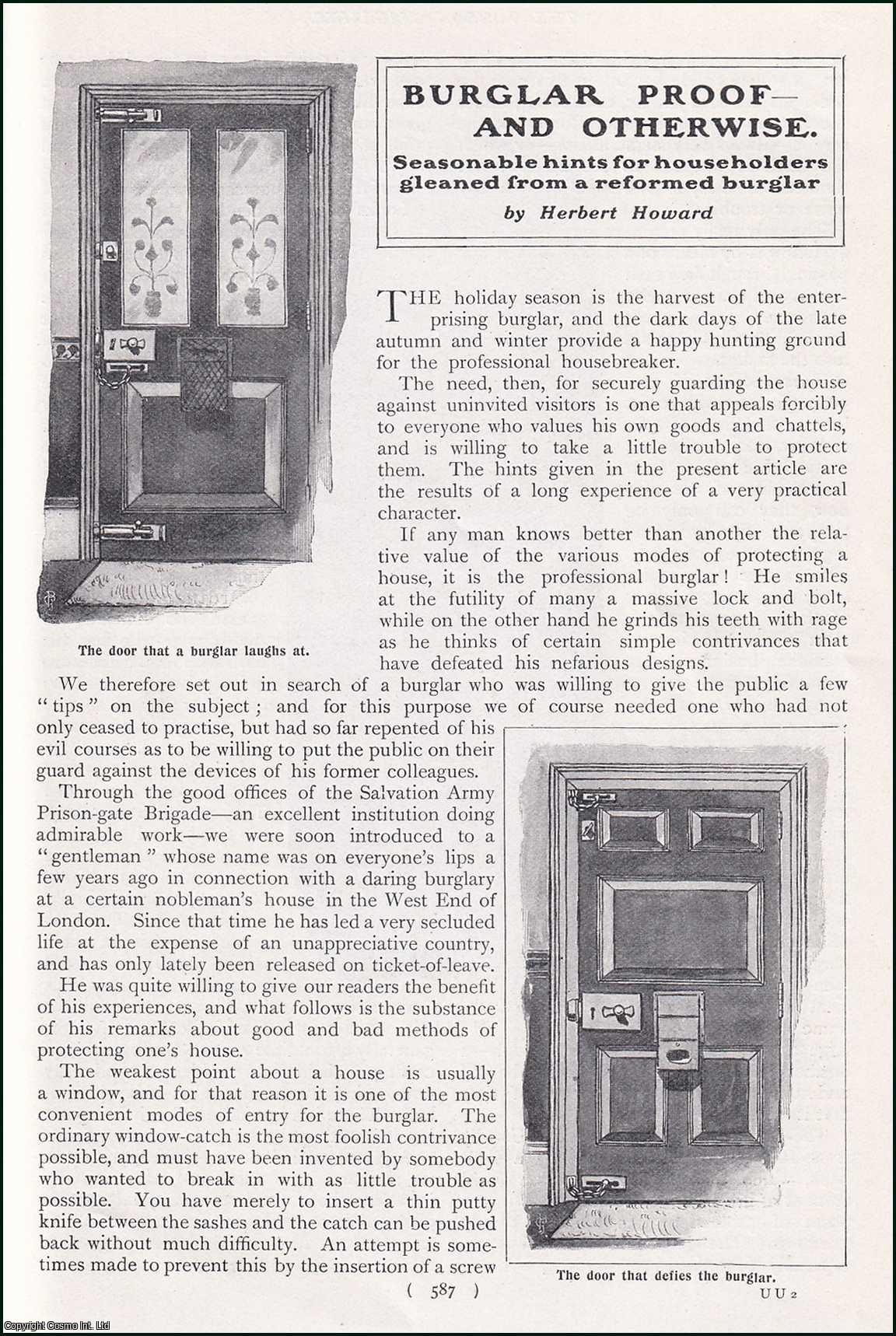 Herbert Howard - Burglar Proof and otherwise : Seasonable Hints for Householders Gleaned from a Reformed Burglar. An uncommon original article from the Harmsworth London Magazine, 1902.