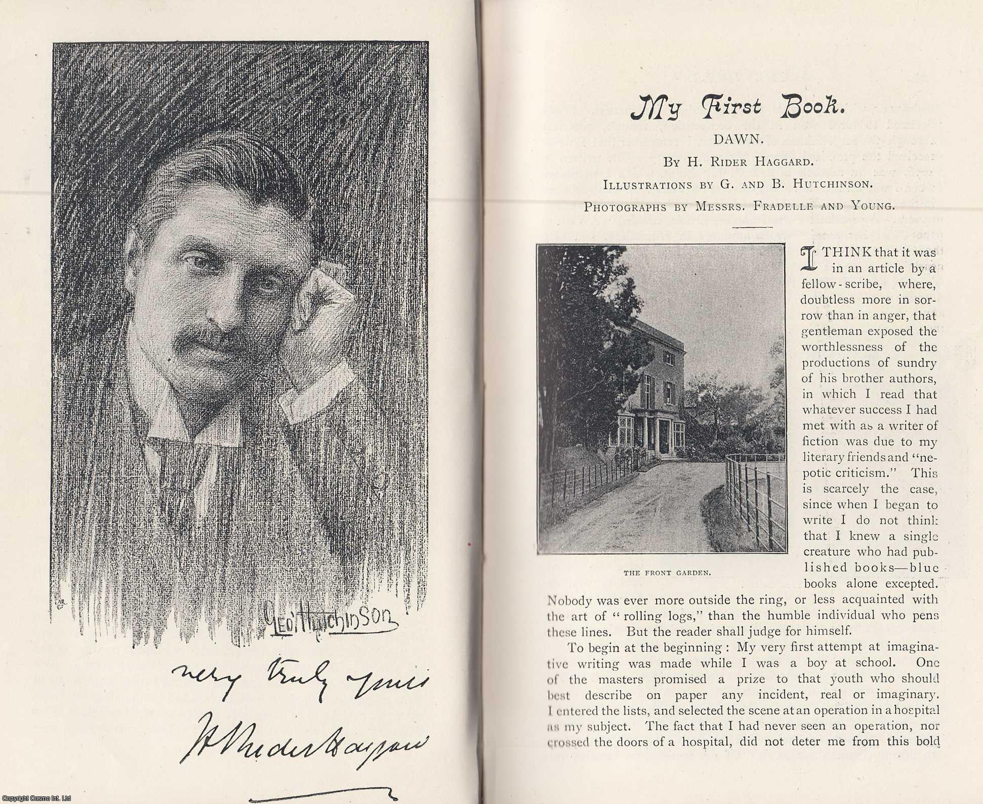 HAGGARD, H. RIDER - My First Book. Dawn. A rare original article from the Idler Magazine, 1893.