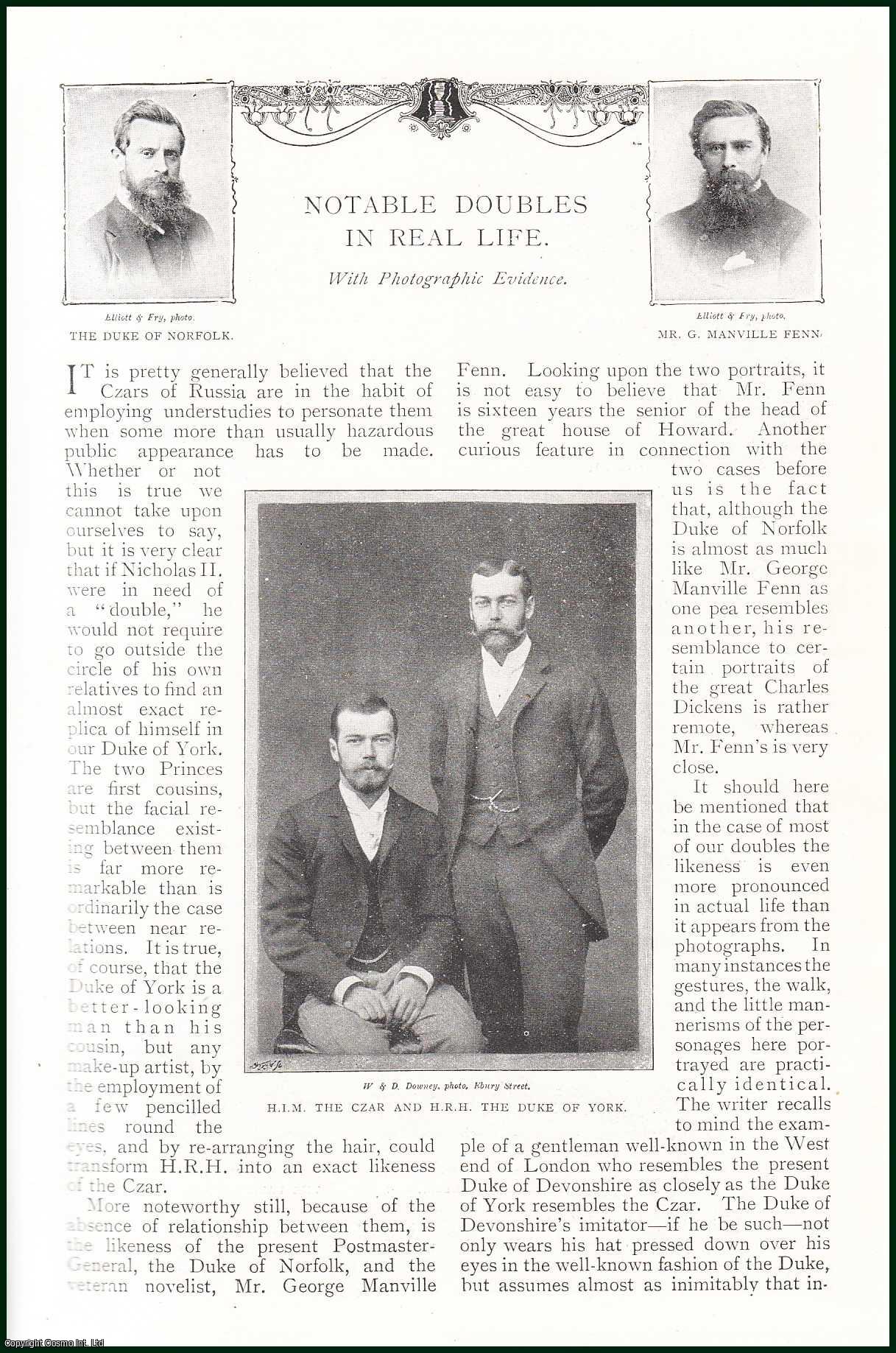 ---, --- - Notable Doubles in Real Life. A rare original article from the Harmsworth London Magazine, 1898-99.