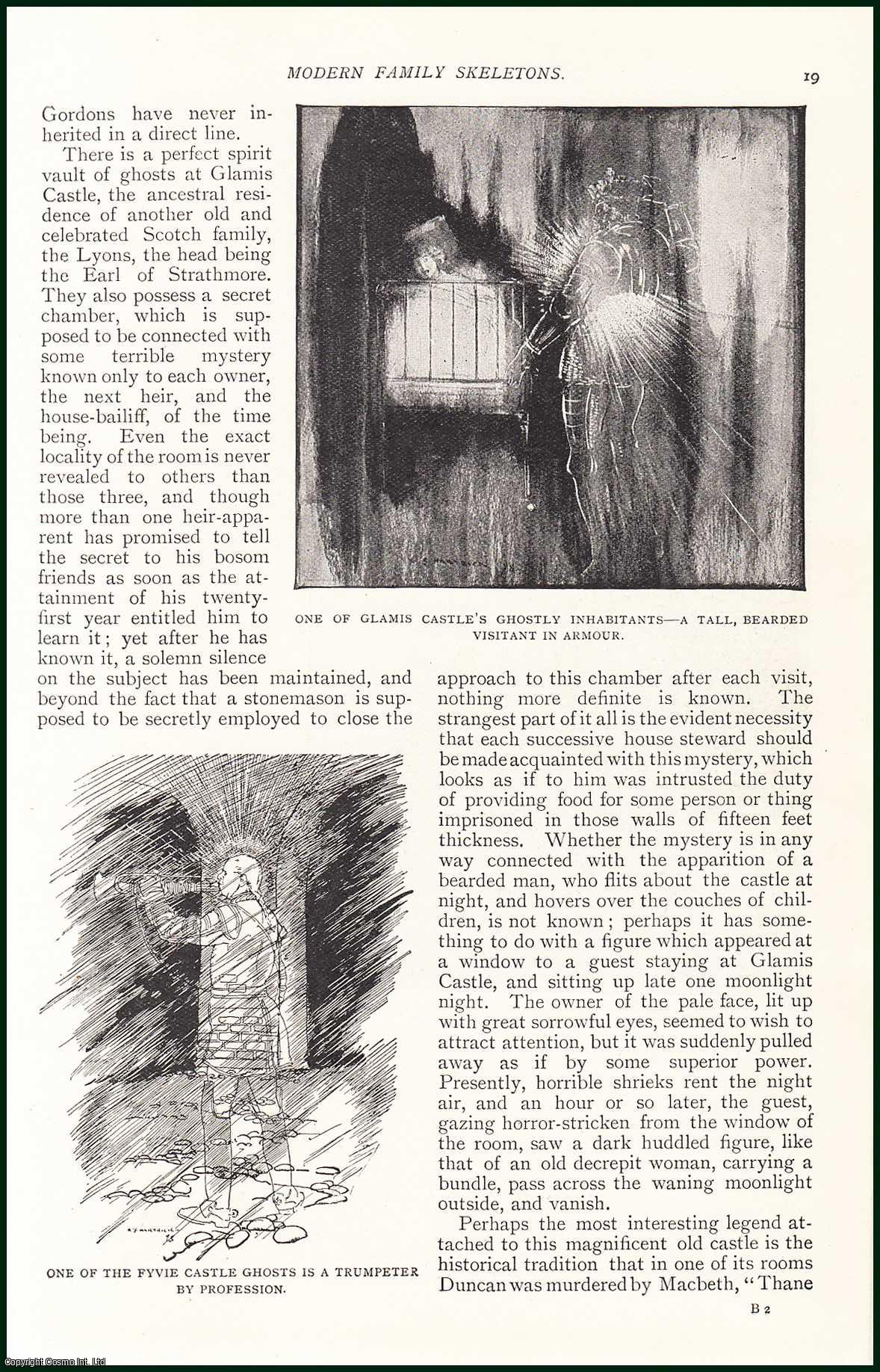 KNOLLYS, BEATRICE - Modern Family Skeletons. Ghostly Appearances in Homes such as Combermere Abbey, Cortachy Castle Glamis and Fyvie Castle. A rare original article from the Harmsworth London Magazine, 1898-99.