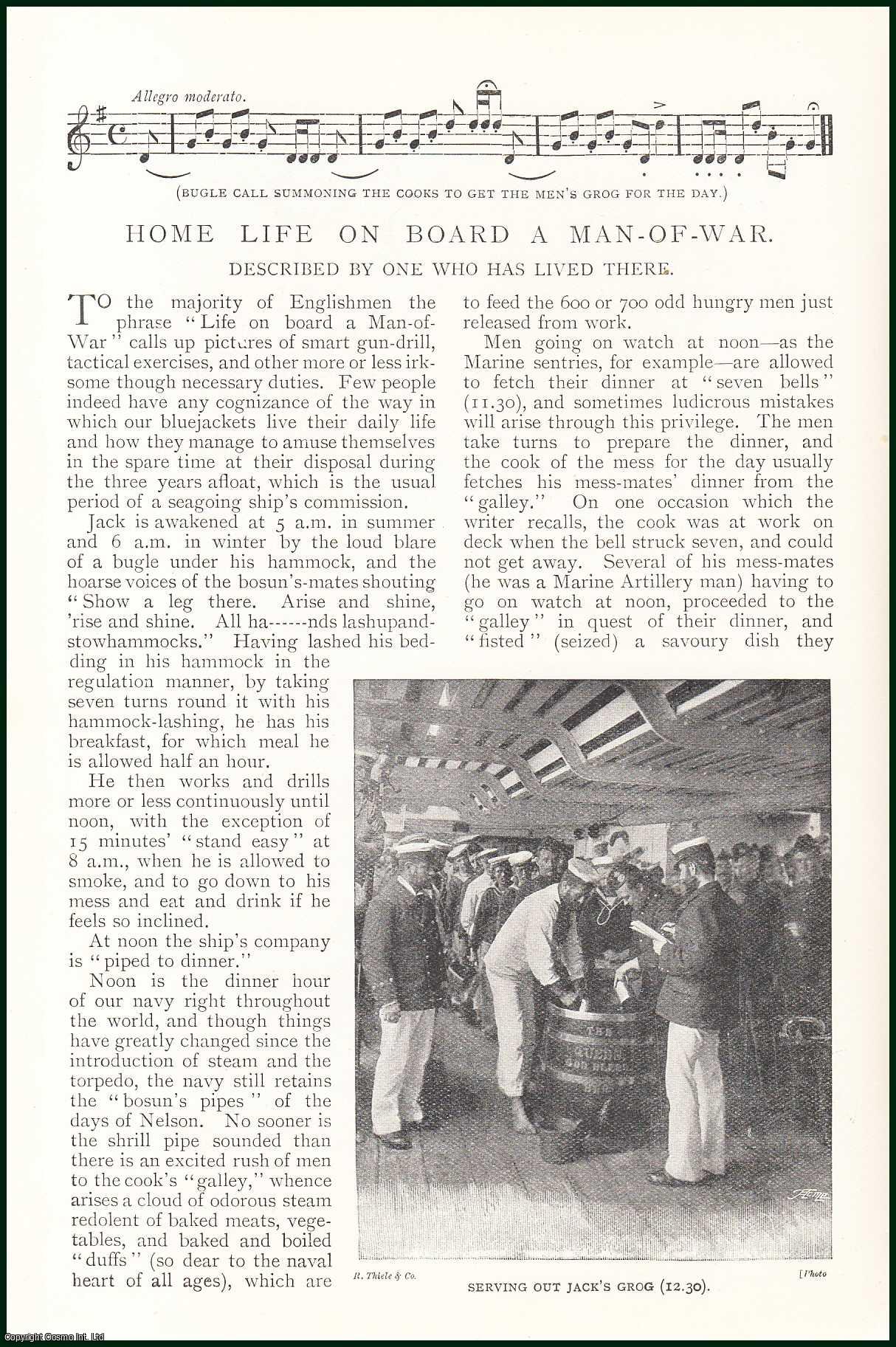 ---, --- - Home Life on Board a Man-of-War. Described By One One Who Has Lived There. A rare original article from the Harmsworth London Magazine, 1898-99.