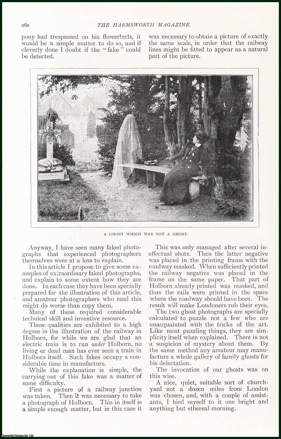 ---, --- - Photographic Lies. Proving The Uselessness Of The Camera As A Witness. [Example; The Spirit Photographs, by W.T. Stead]. A rare original article from the Harmsworth London Magazine, 1898-99.