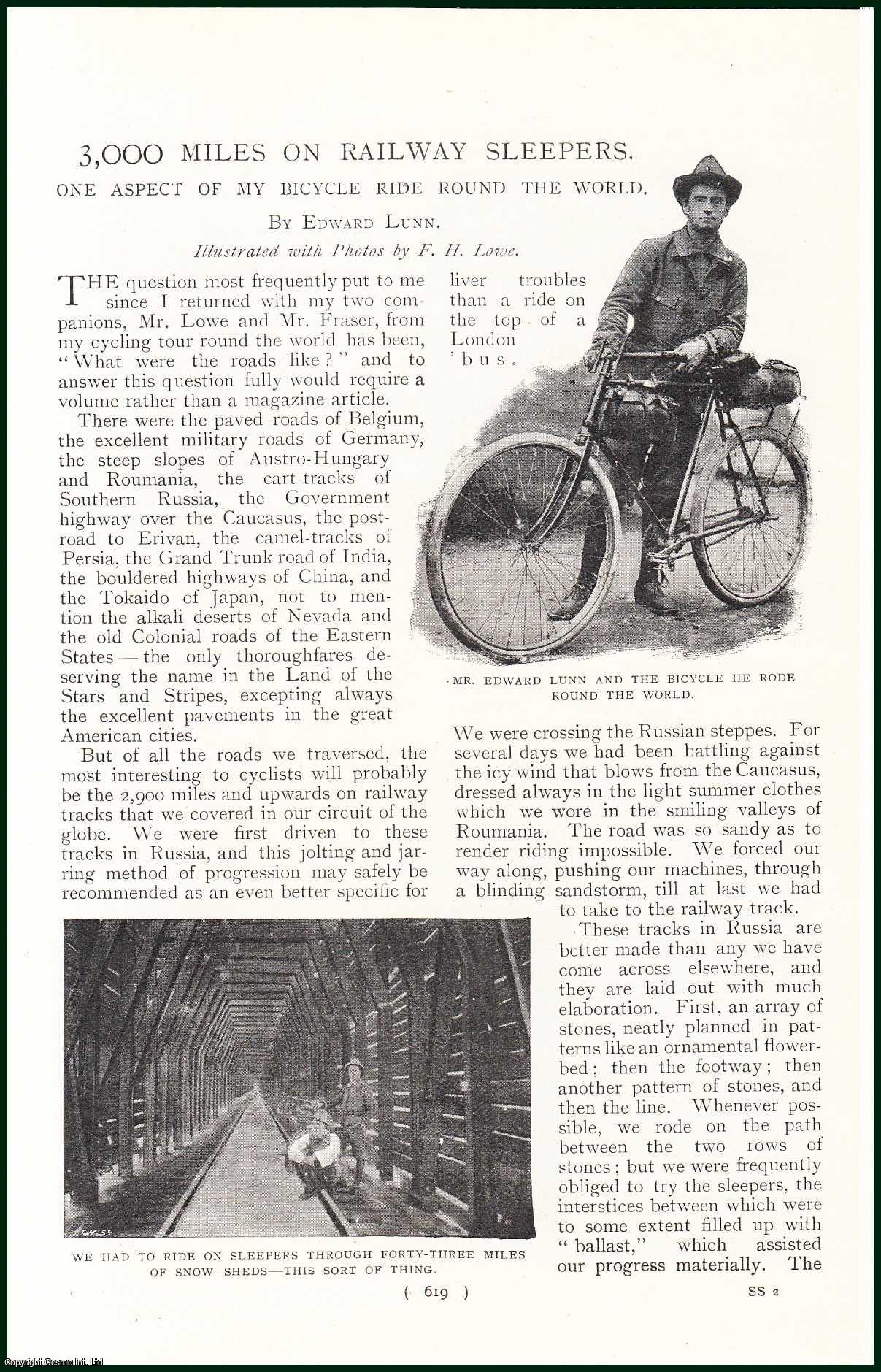 LUNN, EDWARD - 3,000 Miles on Railway Sleepers. One Aspect of My Bicycle Ride Round the World. A rare original article from the Harmsworth London Magazine, 1898-99.