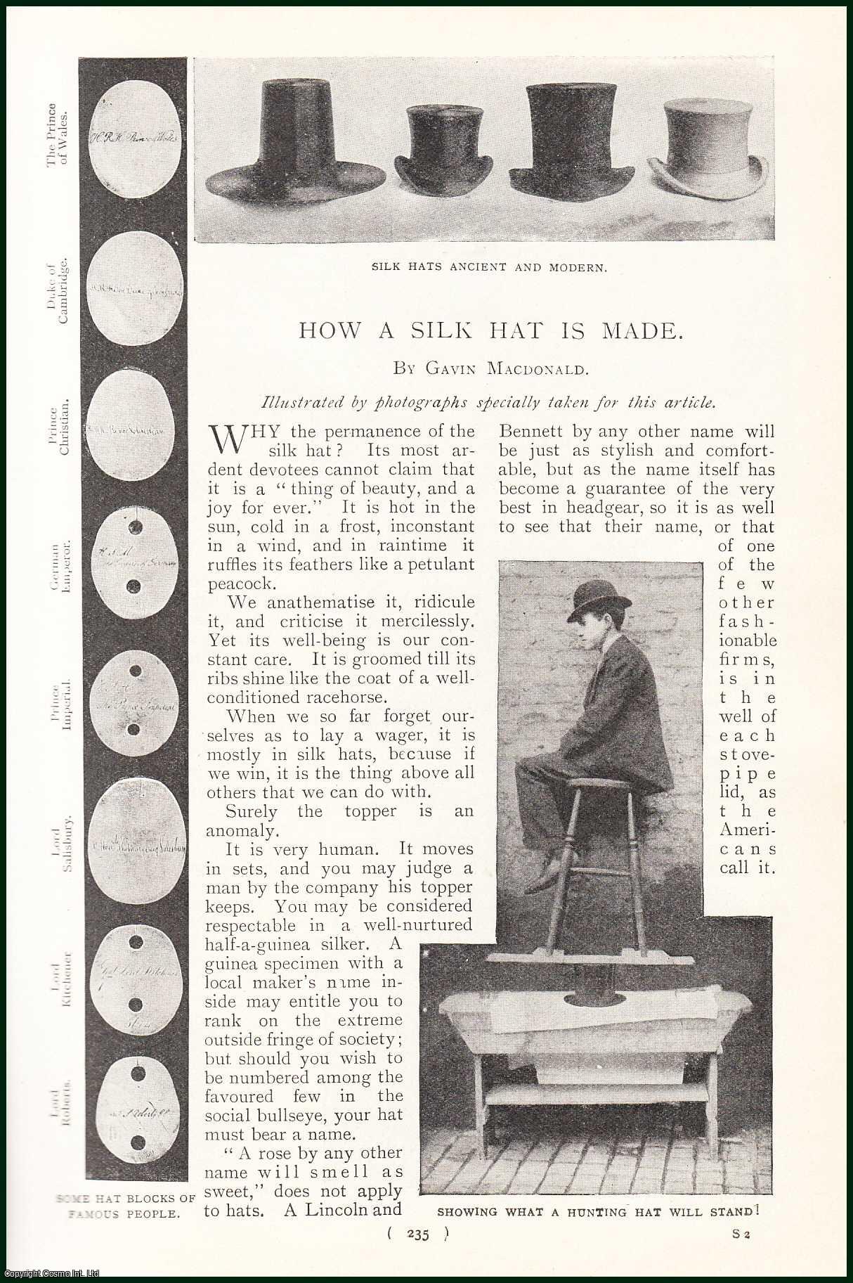 Gavin Macdonald - How A Silk Hat Is Made. An uncommon original article from the Harmsworth London Magazine, 1899.