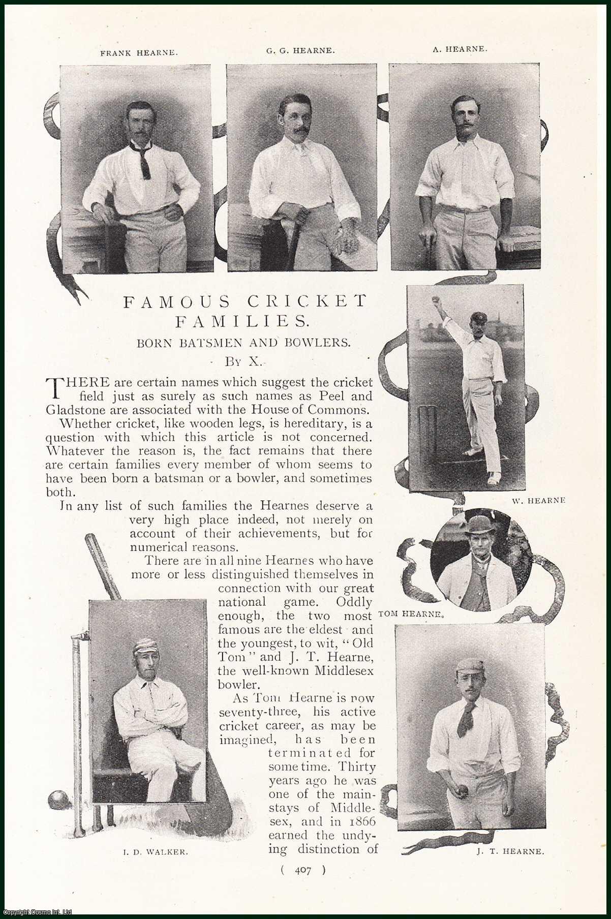 No Author Stated - Famous Cricket Families. Born Batsmen and Bowlers : W.J. & F.G.J. Ford ; C.T. Studd ; H.B.Steel ; E.M. Grace & others. An uncommon original article from the Harmsworth London Magazine, 1899.