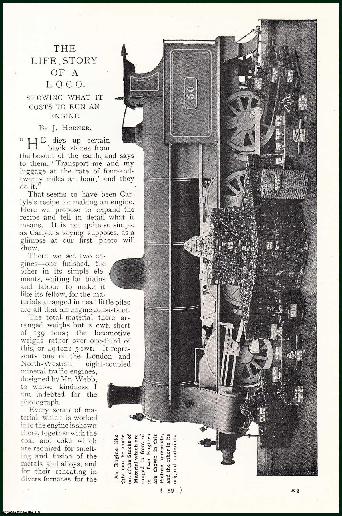 HORNER, J. - The Life Story Of A Locomotive. Showing What It Cost To Run An Engine. A rare original article from the Harmsworth London Magazine, 1900.