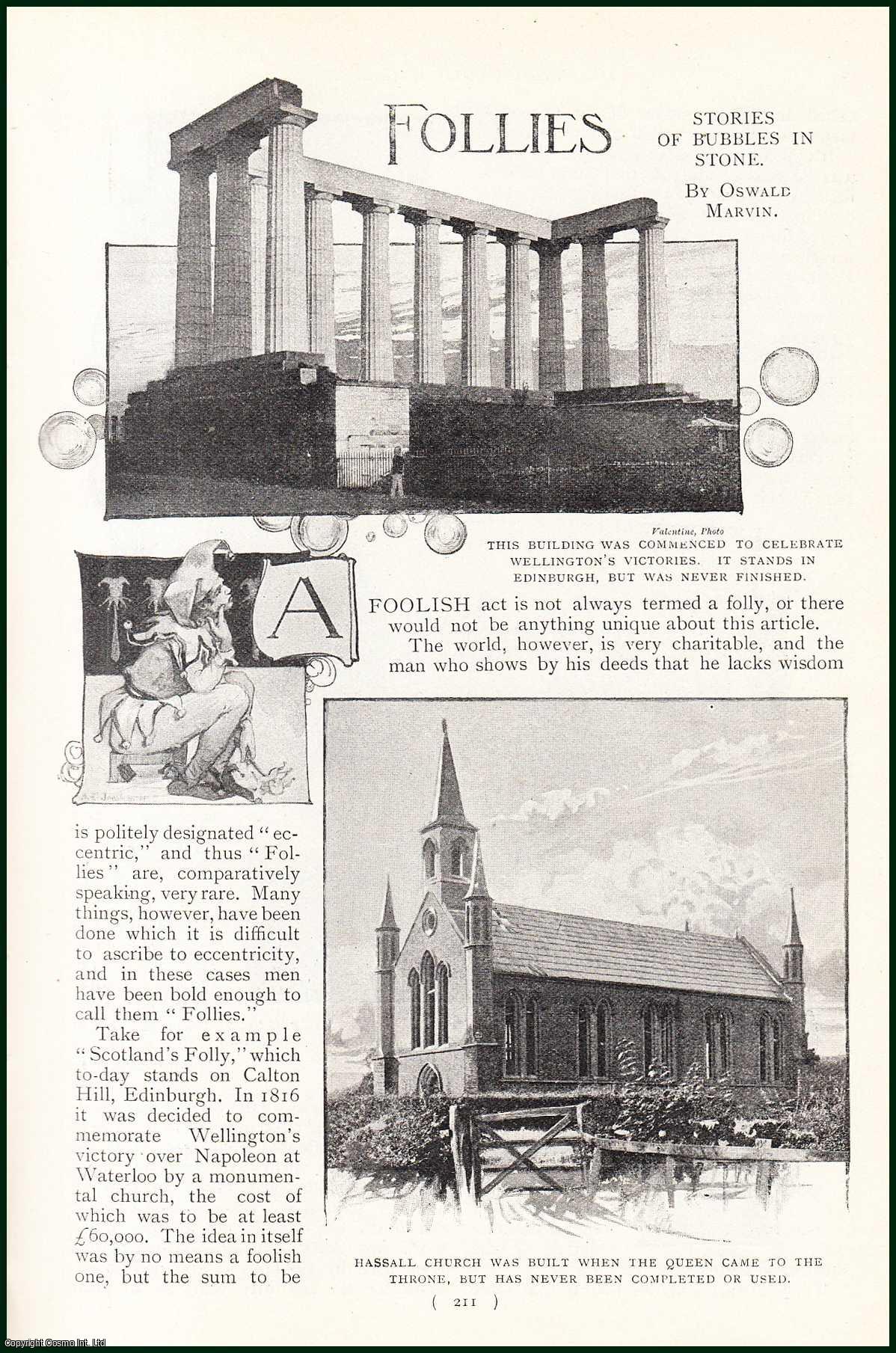 MARVIN, OSWALD - Follies. Some Unfinished Buildings. A rare original article from the Harmsworth London Magazine, 1900.