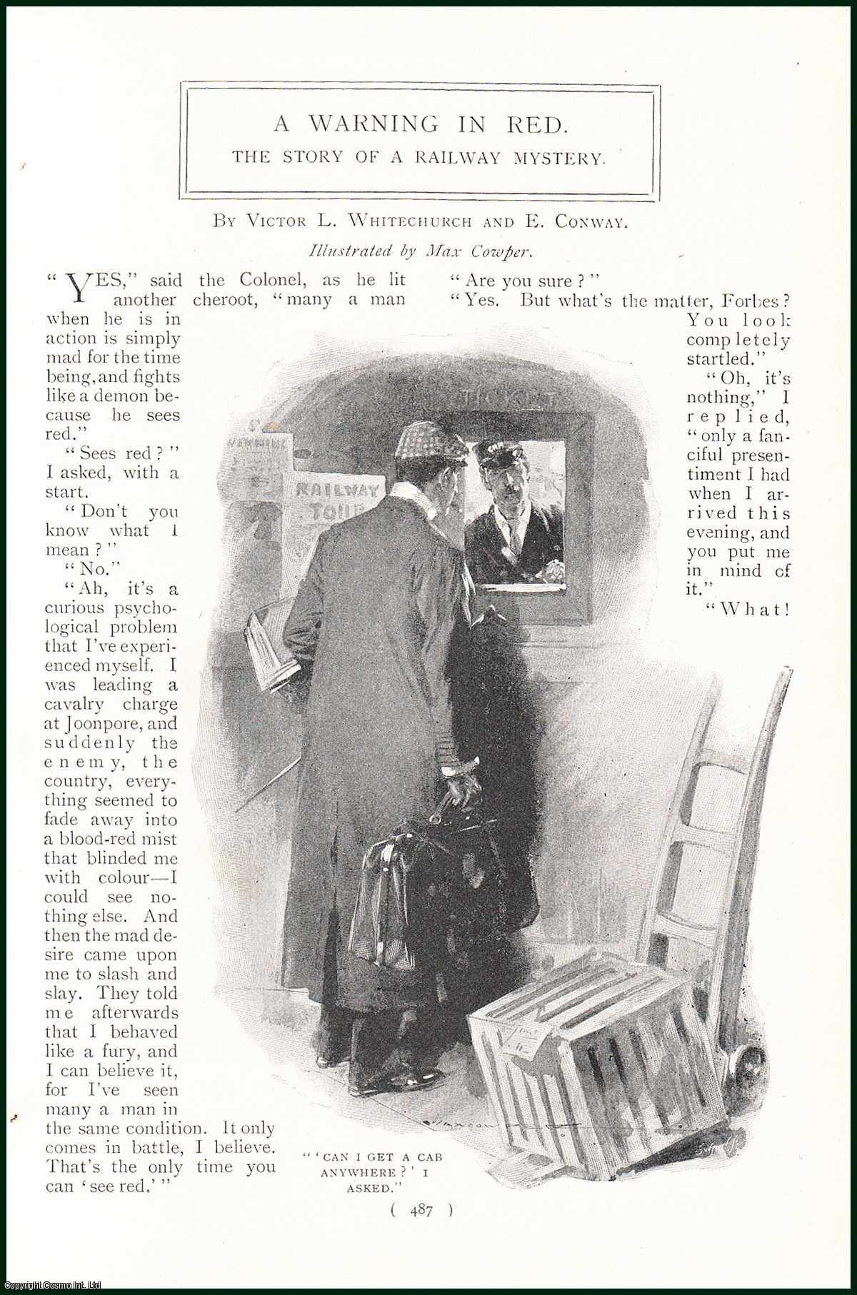 VICTOR L. WHITECHURCH & E. CONWAY - A Warning in Red. The Story of a Railway Mystery. A rare original article from the Harmsworth London Magazine, 1900.