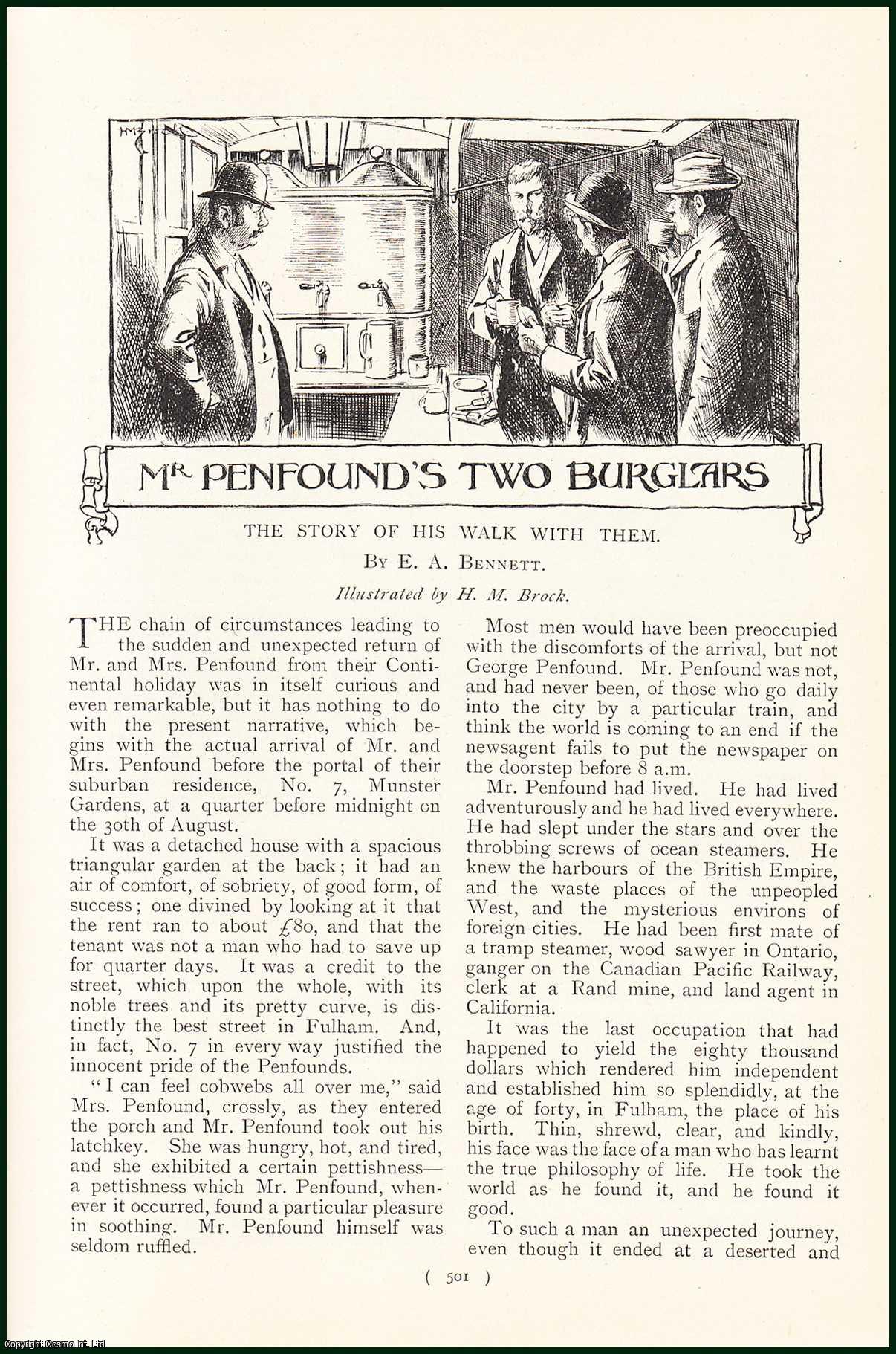 BENNETT, ARNOLD - Mr Penfound's Two Burglers. The Story Of His Walk With Them. An original article from the Harmsworth London Magazine 1900.