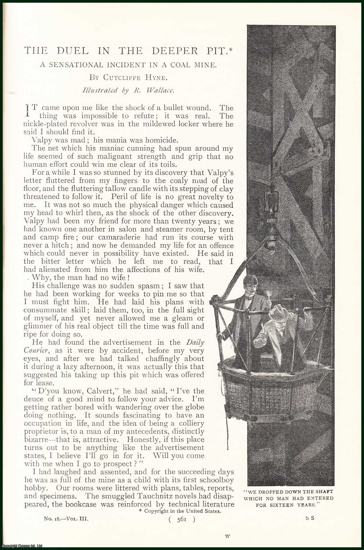 HYNE, CUTCLIFFE - The Duel In The Deeper Pit. A Sensational Incident In A Coal Mine. A rare original article from the Harmsworth London Magazine, 1900.