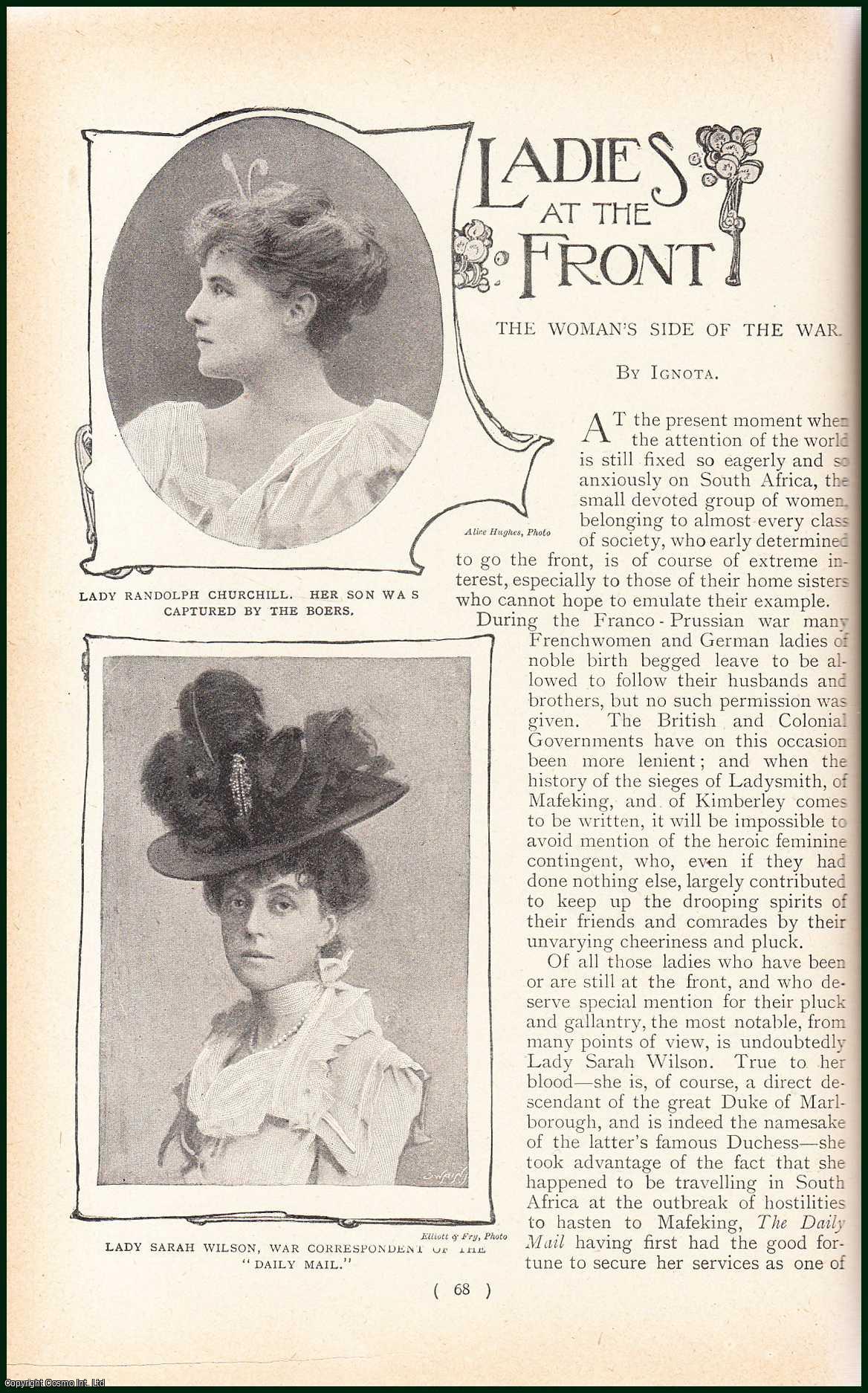 Ignota - Ladies At The Front. The Woman's Side Of The Boer War : Lady Henry Bentinck ; Hon Mrs. Goldmann ; Hon Mrs. Maguire ; Lady Flora & others. An uncommon original article from the Harmsworth London Magazine, 1901.