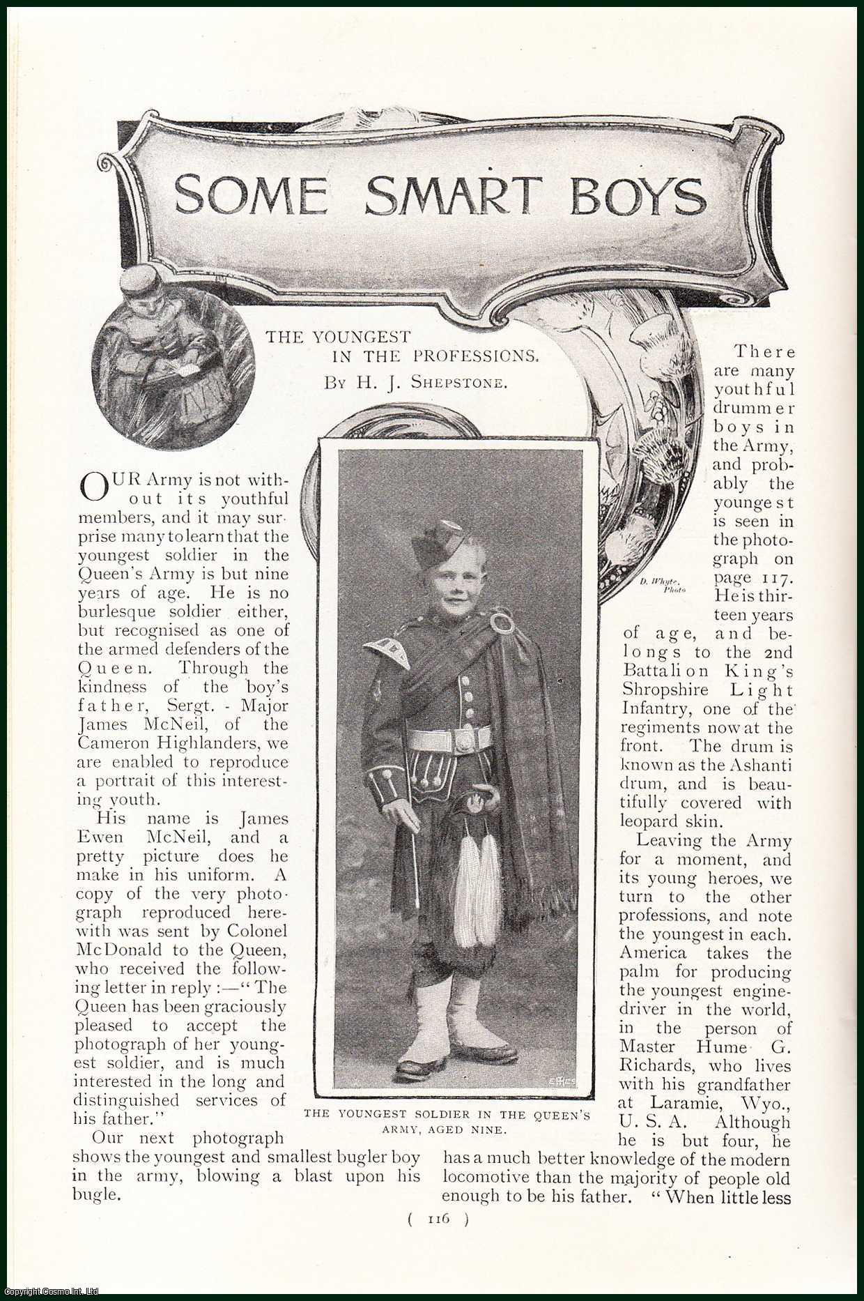 SHEPSTONE., H.J. - Some Smart Boys. The Youngest in the Army Professions. A rare original article from the Harmsworth London Magazine, 1901.