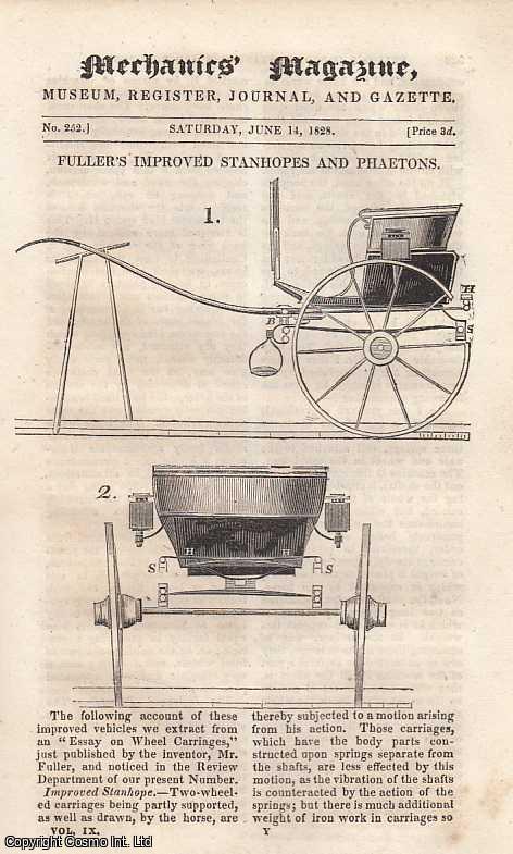 --- - Fuller's Improved stanhopes And Phaetons; Remarks On The Rev. Dr. Evans's Algebraical Problem; Portable Clamp For Drawing Together Joinery; Hot Water Stoves; Theory Of Harmonics, etc. Mechanics Magazine, Museum, Register, Journal and Gazette. Issue No. 252.